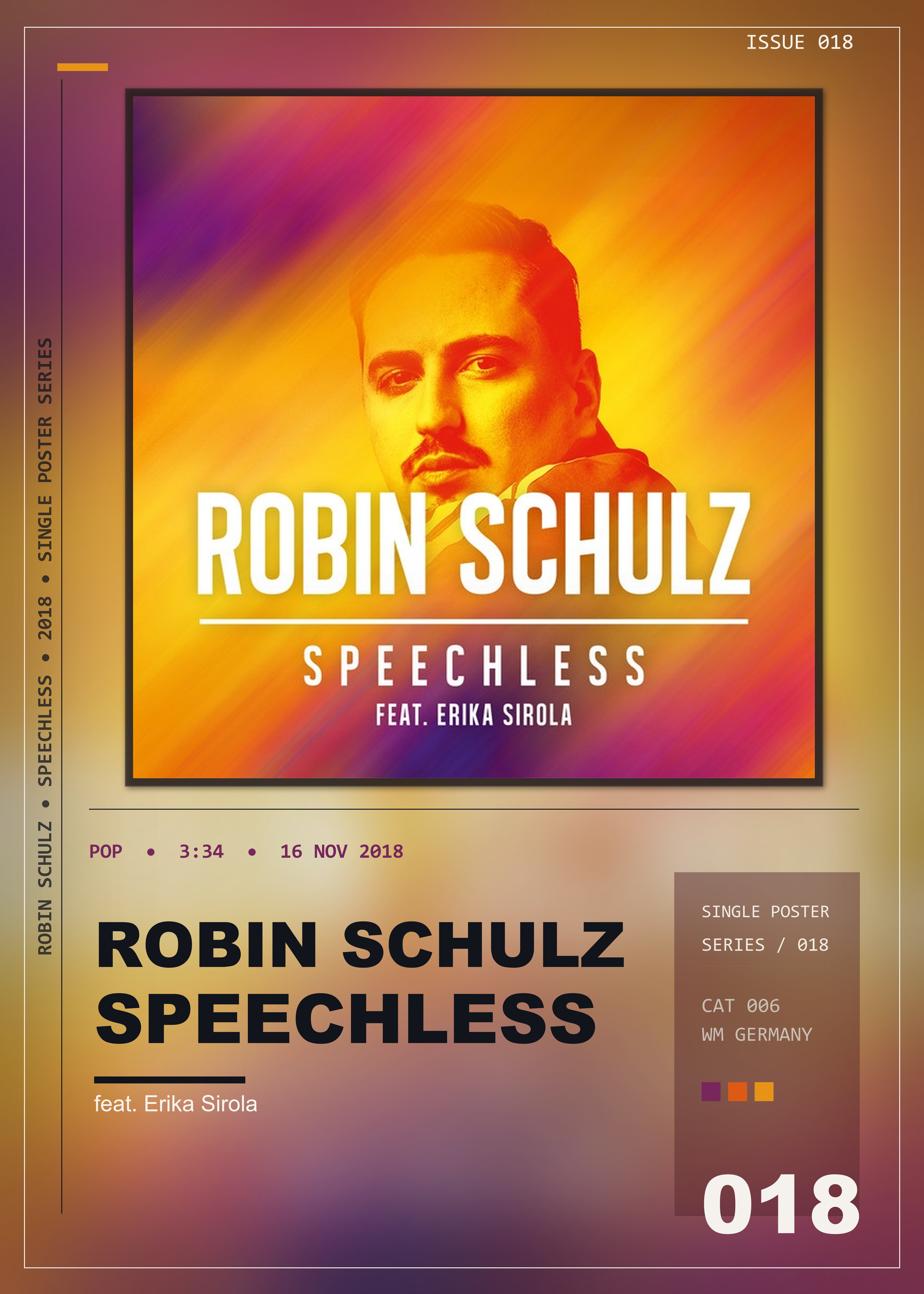 Music poster: Robin Schulz - Speechless feat Erika Sirola