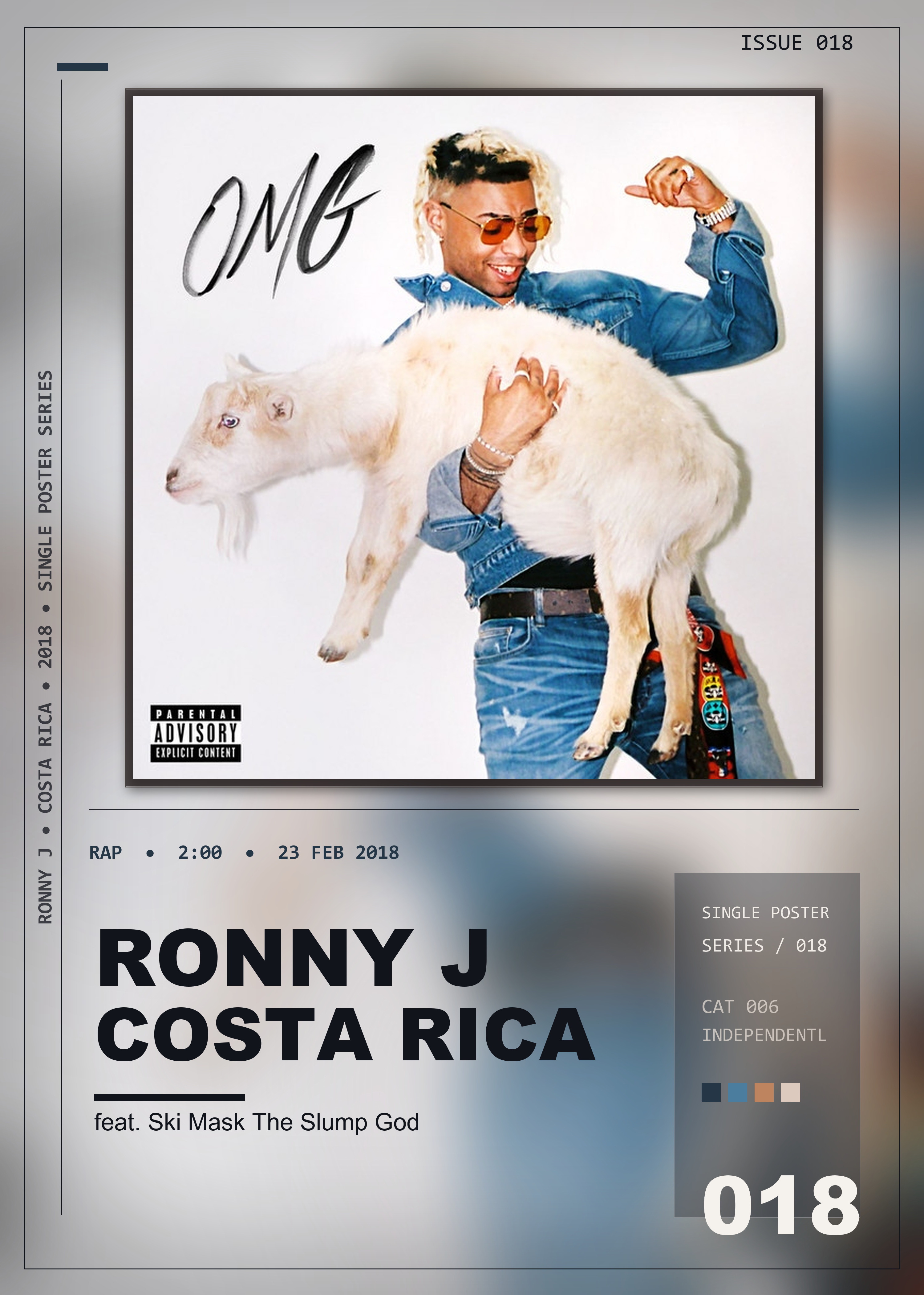 Music poster: Ronny J - Costa Rica feat Ski Mask The Slump God