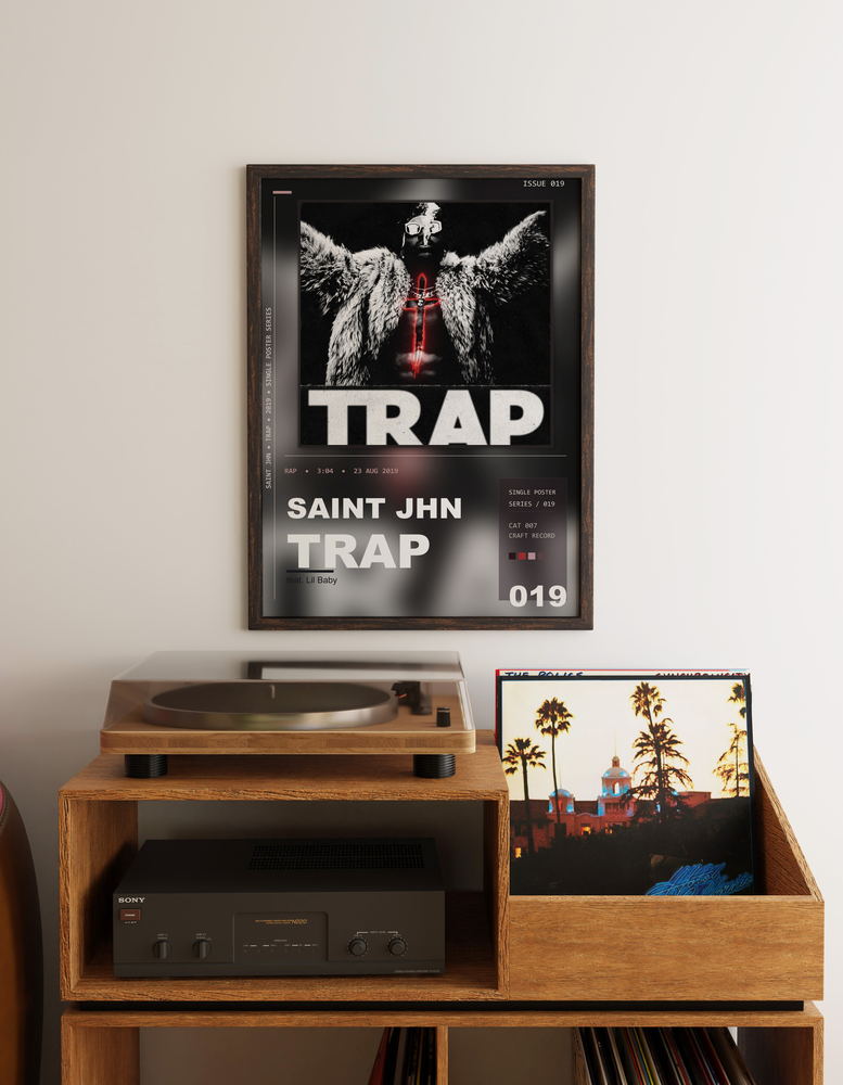 Music poster: SAINt JHN - Trap feat Lil Baby