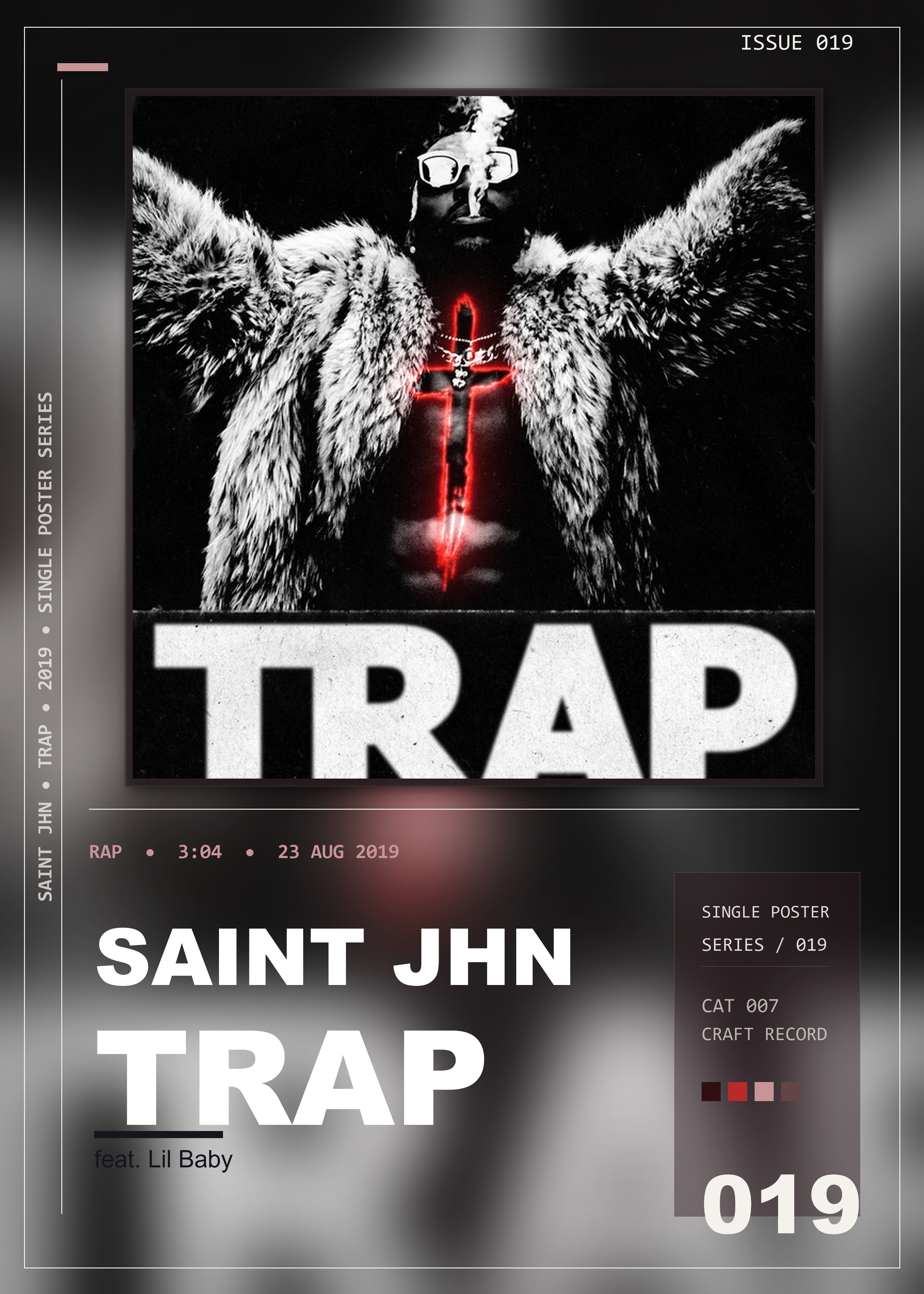 Music poster: SAINt JHN - Trap feat Lil Baby