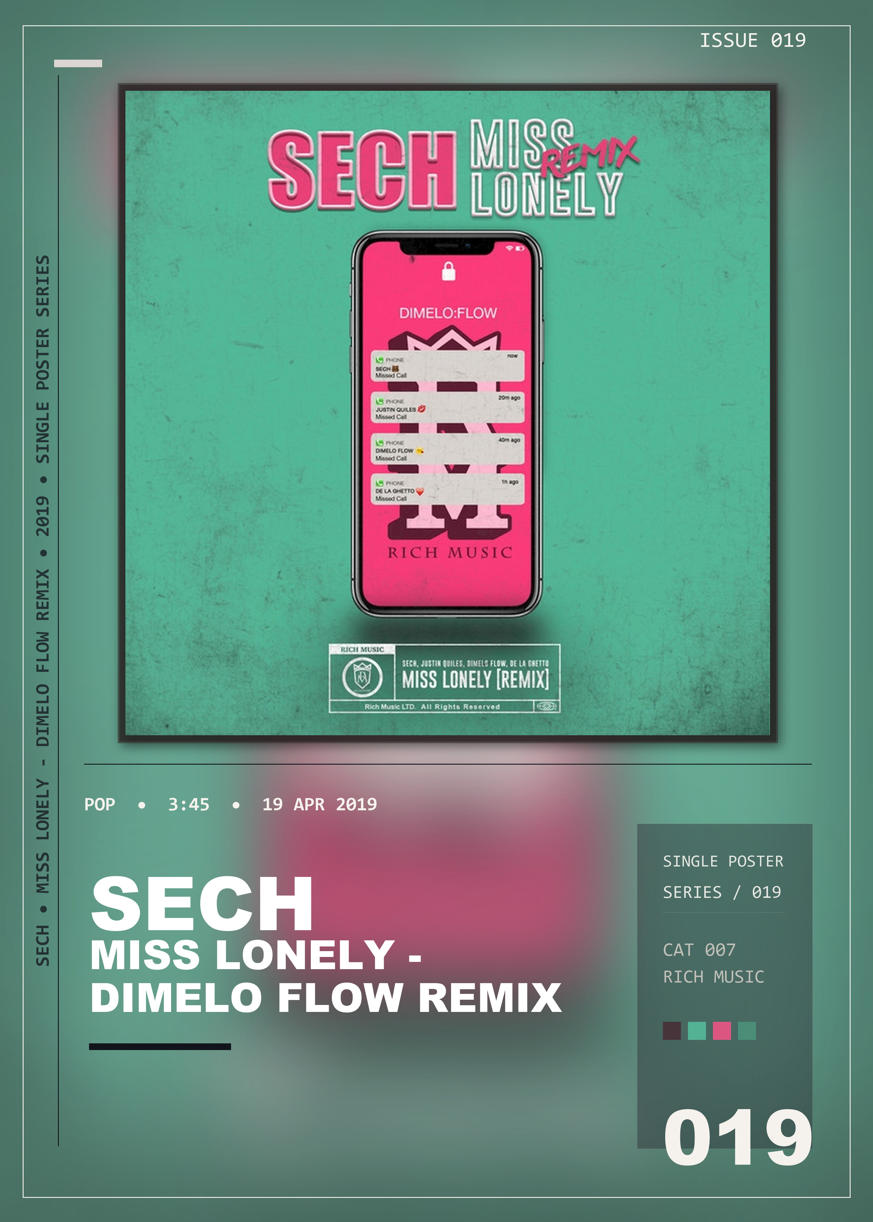 Music poster: Sech - Miss Lonely - Dimelo Flow Remix