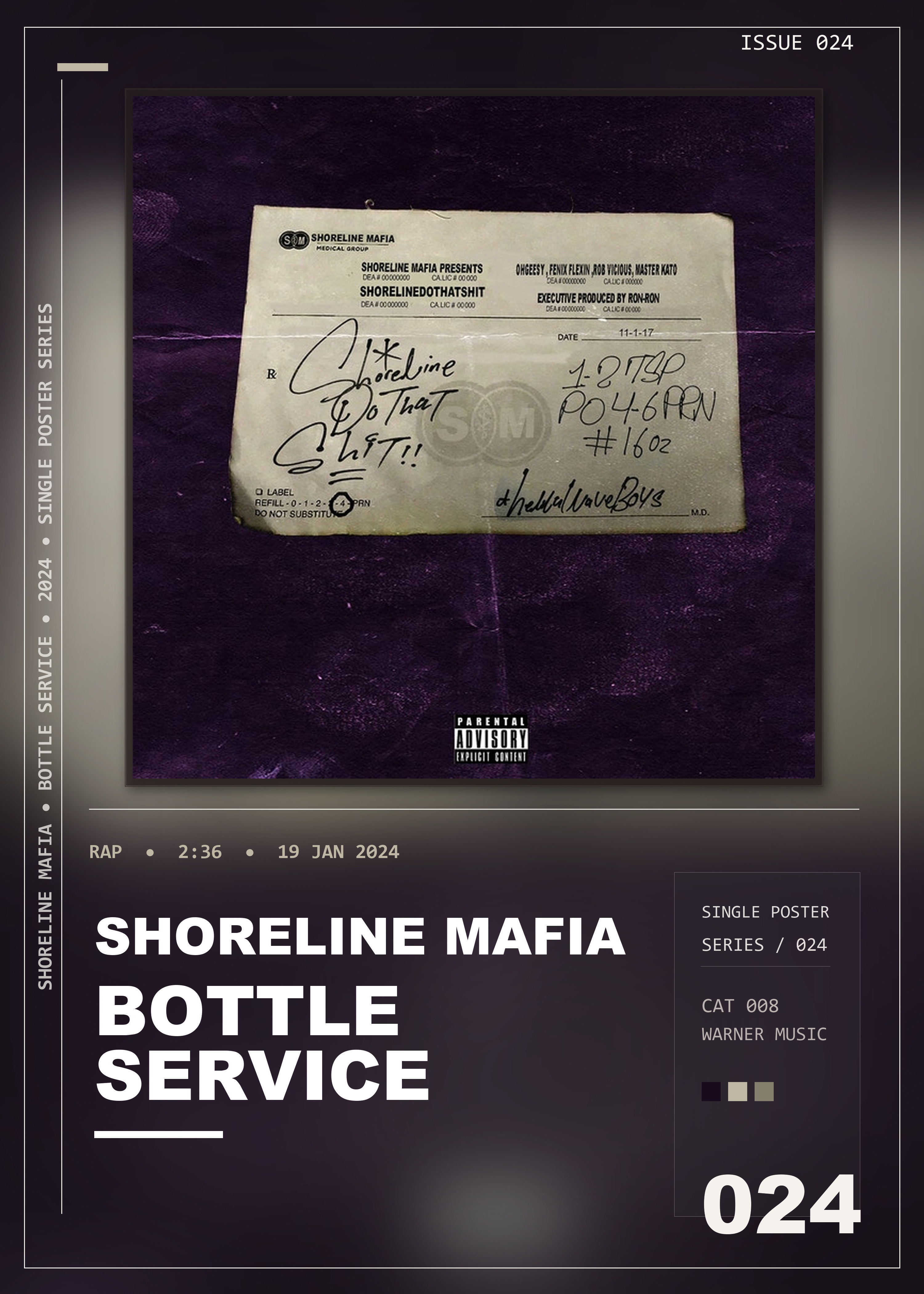 Music poster: Shoreline Mafia - Bottle Service