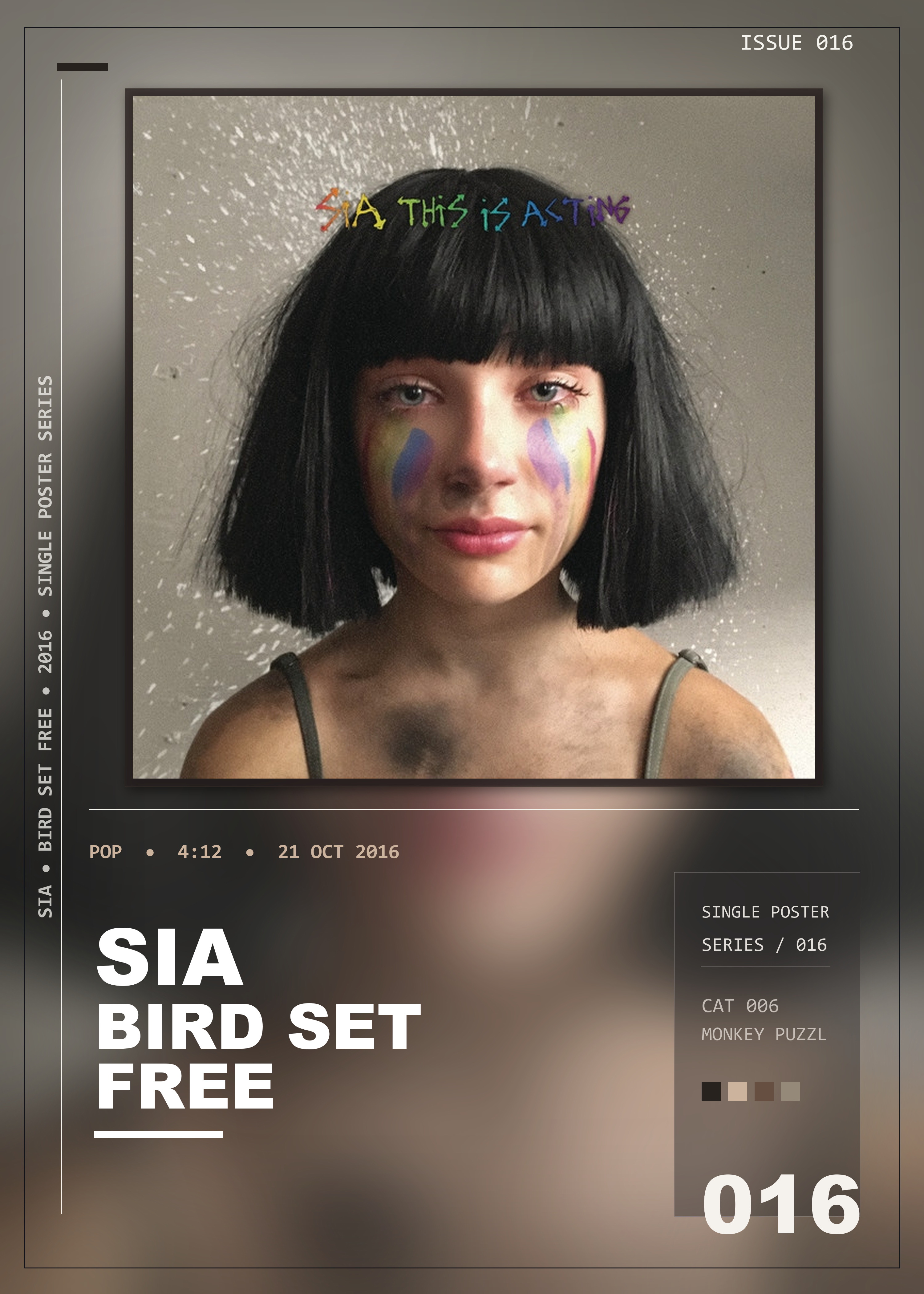 Music poster: Sia - Bird Set Free