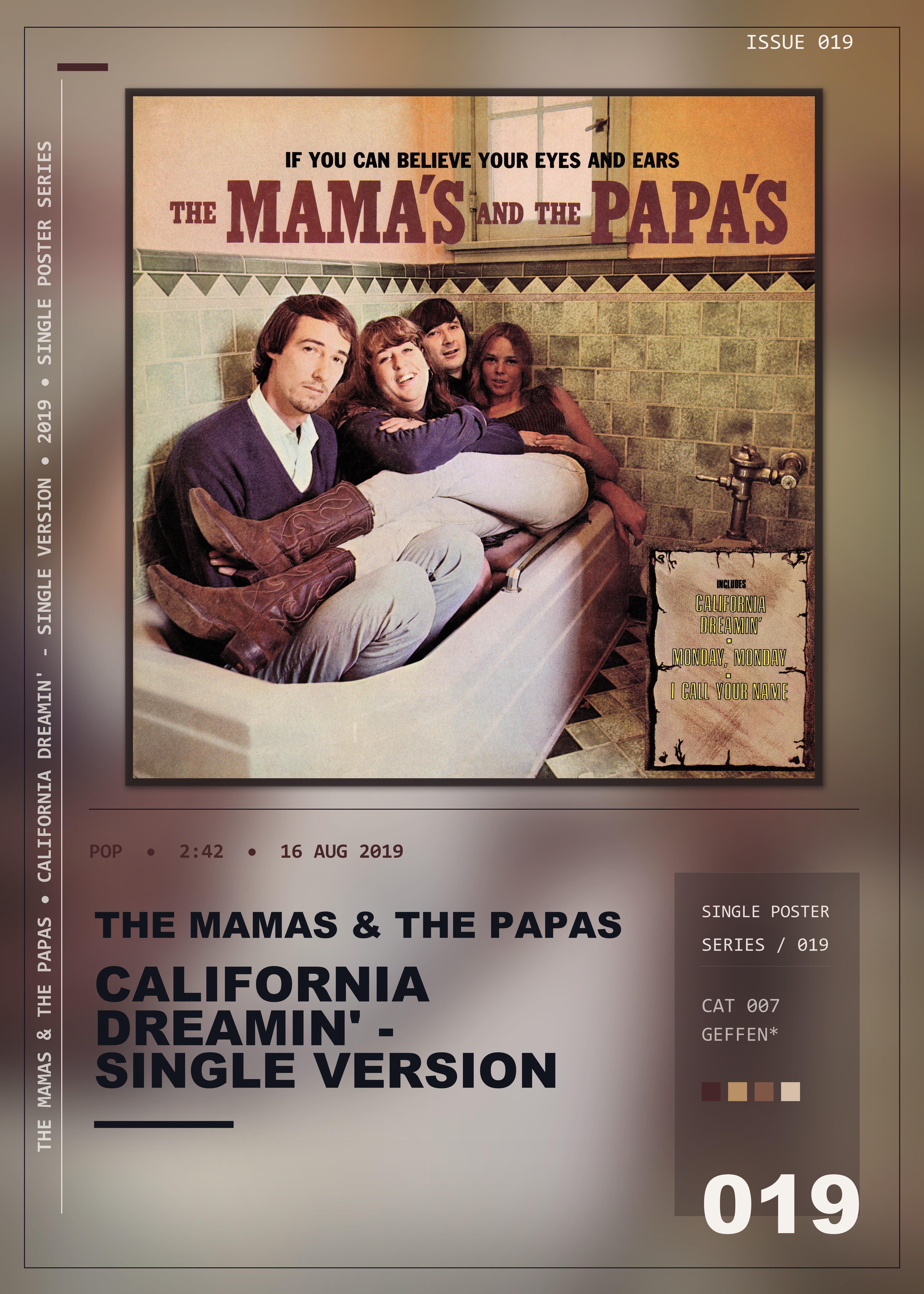 Music poster: The Mamas The Papas - California Dreamin - Single Version