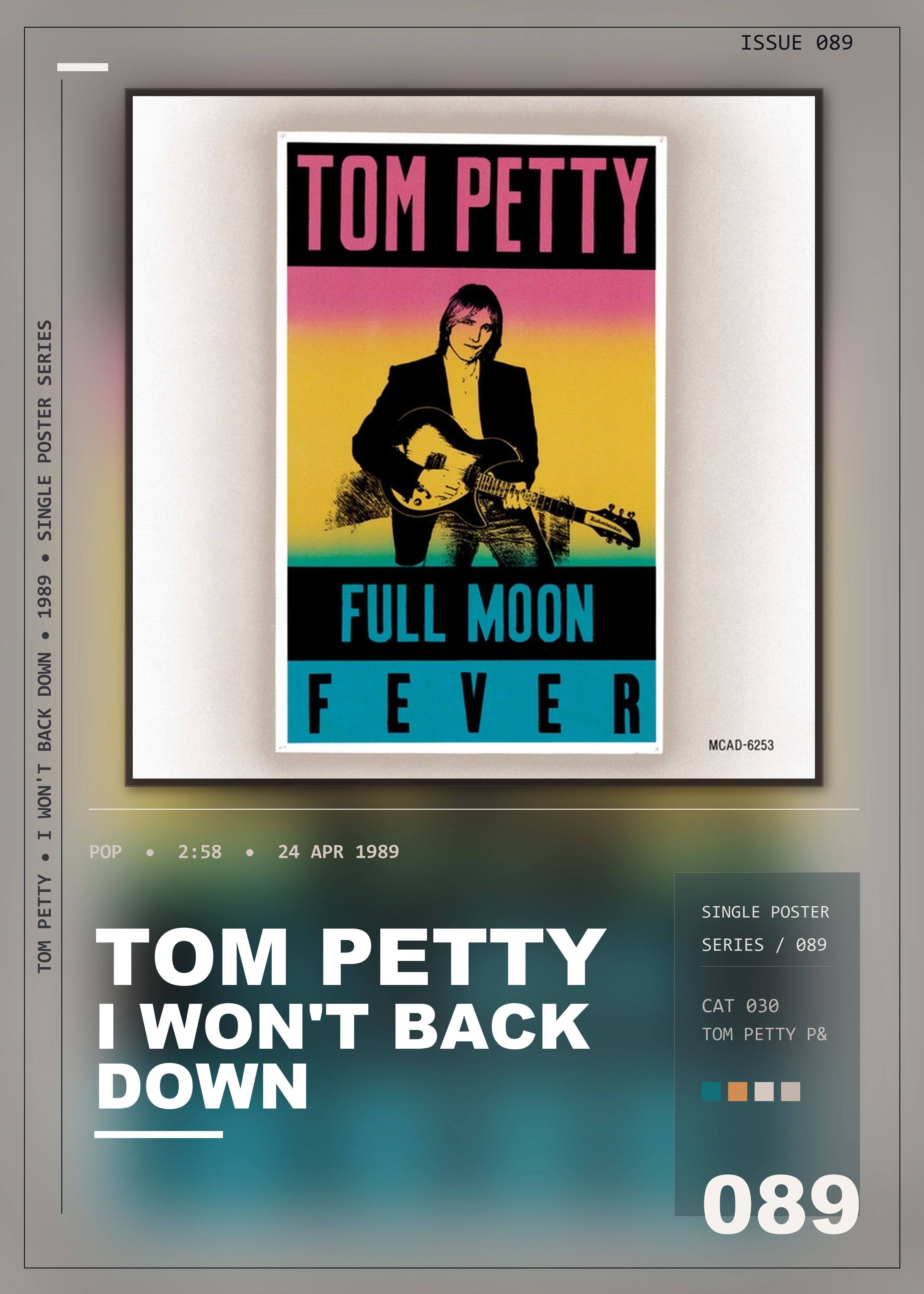 Music poster: Tom Petty - I Wont Back Down