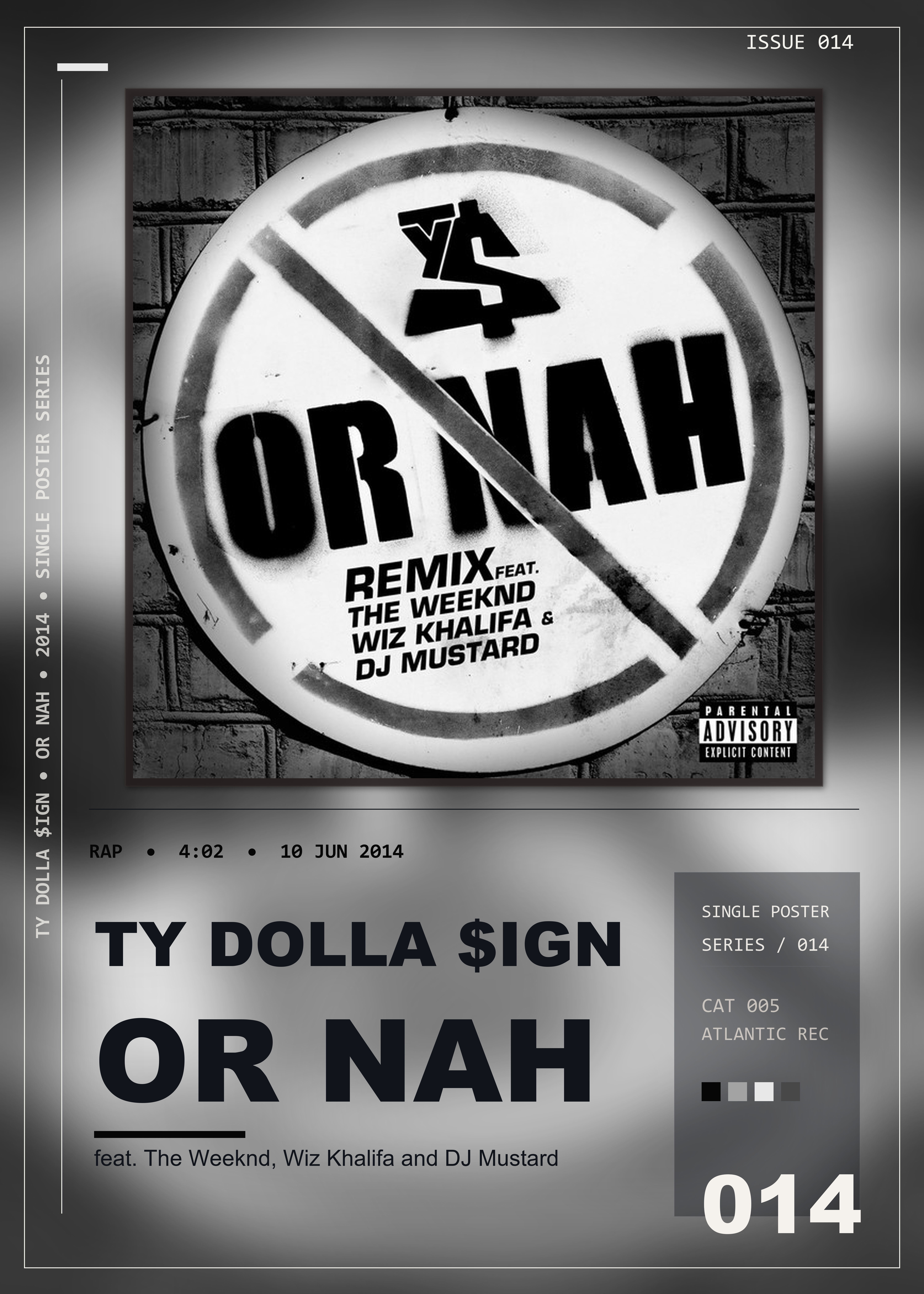 Music poster: Ty Dolla ign - Or Nah feat The Weeknd Wiz Khalifa and DJ Mustard - Remix