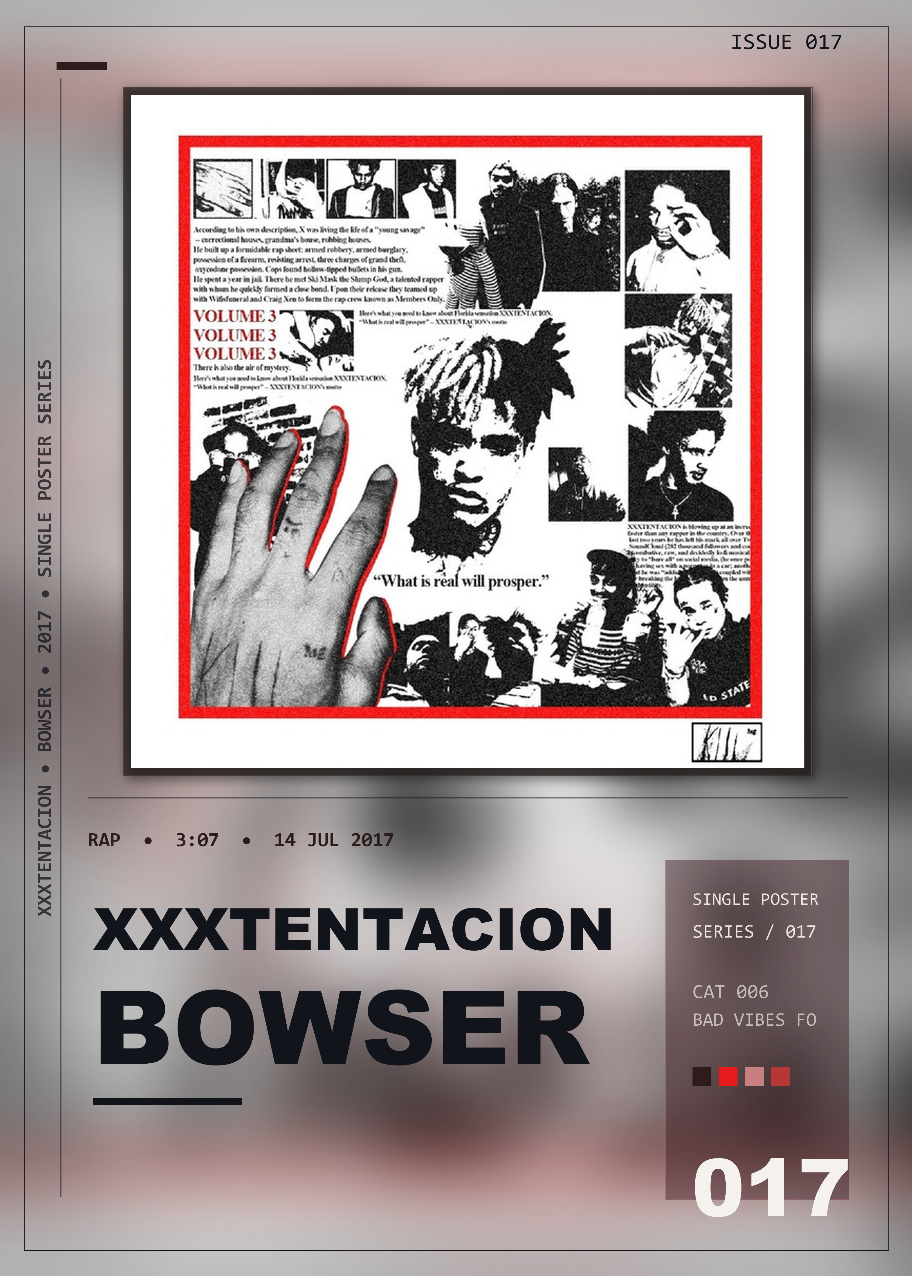Music poster: XXXTENTACION - Bowser
