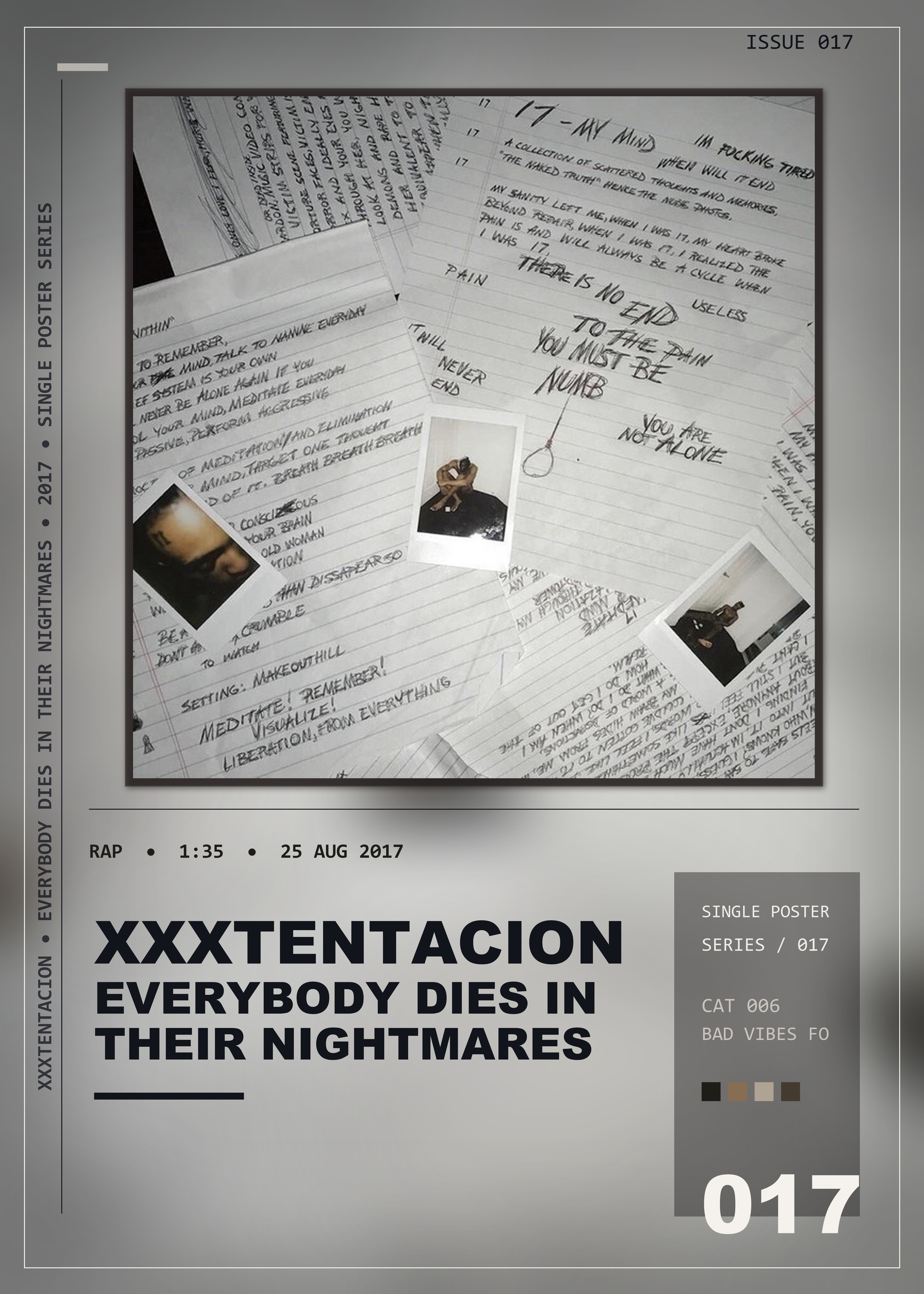 Music poster: XXXTENTACION - Everybody Dies In Their Nightmares