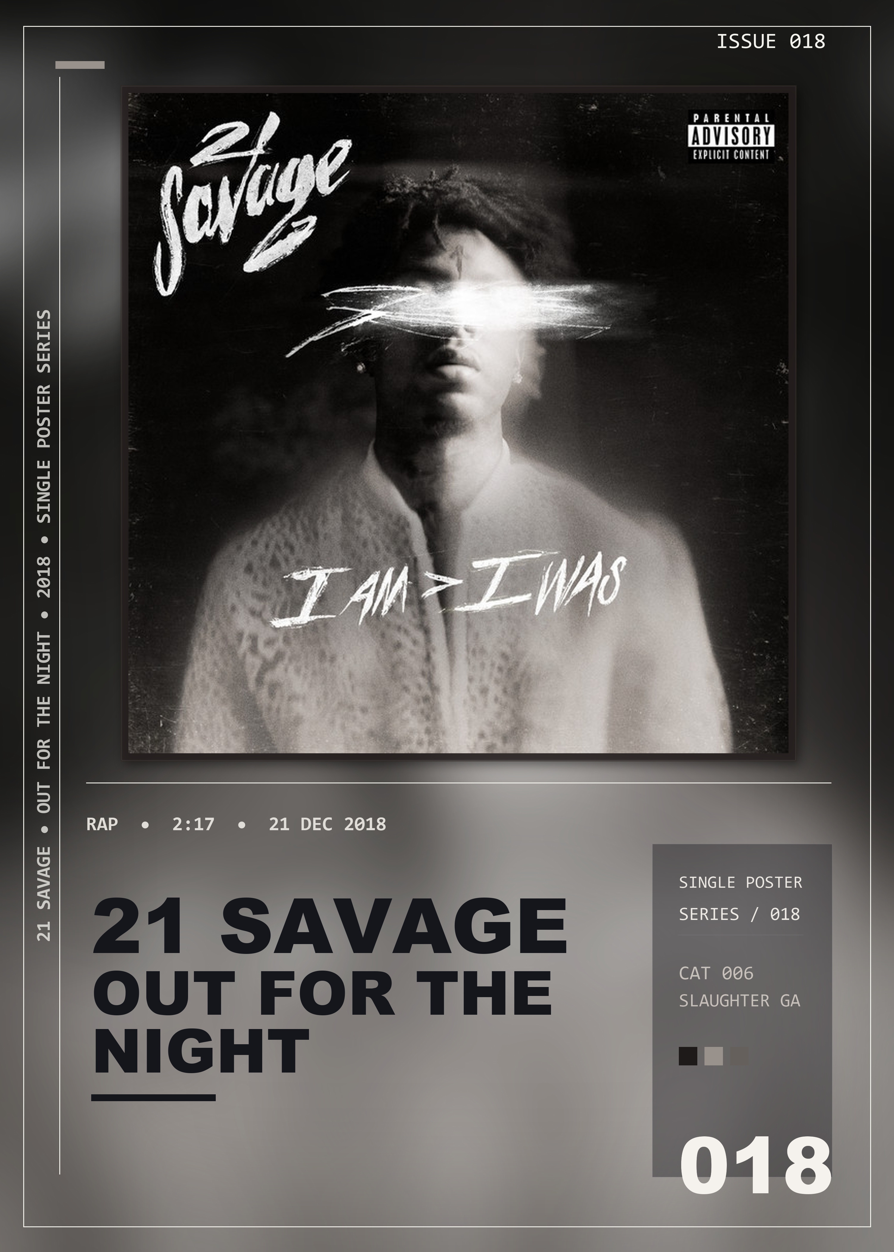 Music poster: 21 Savage - out for the night