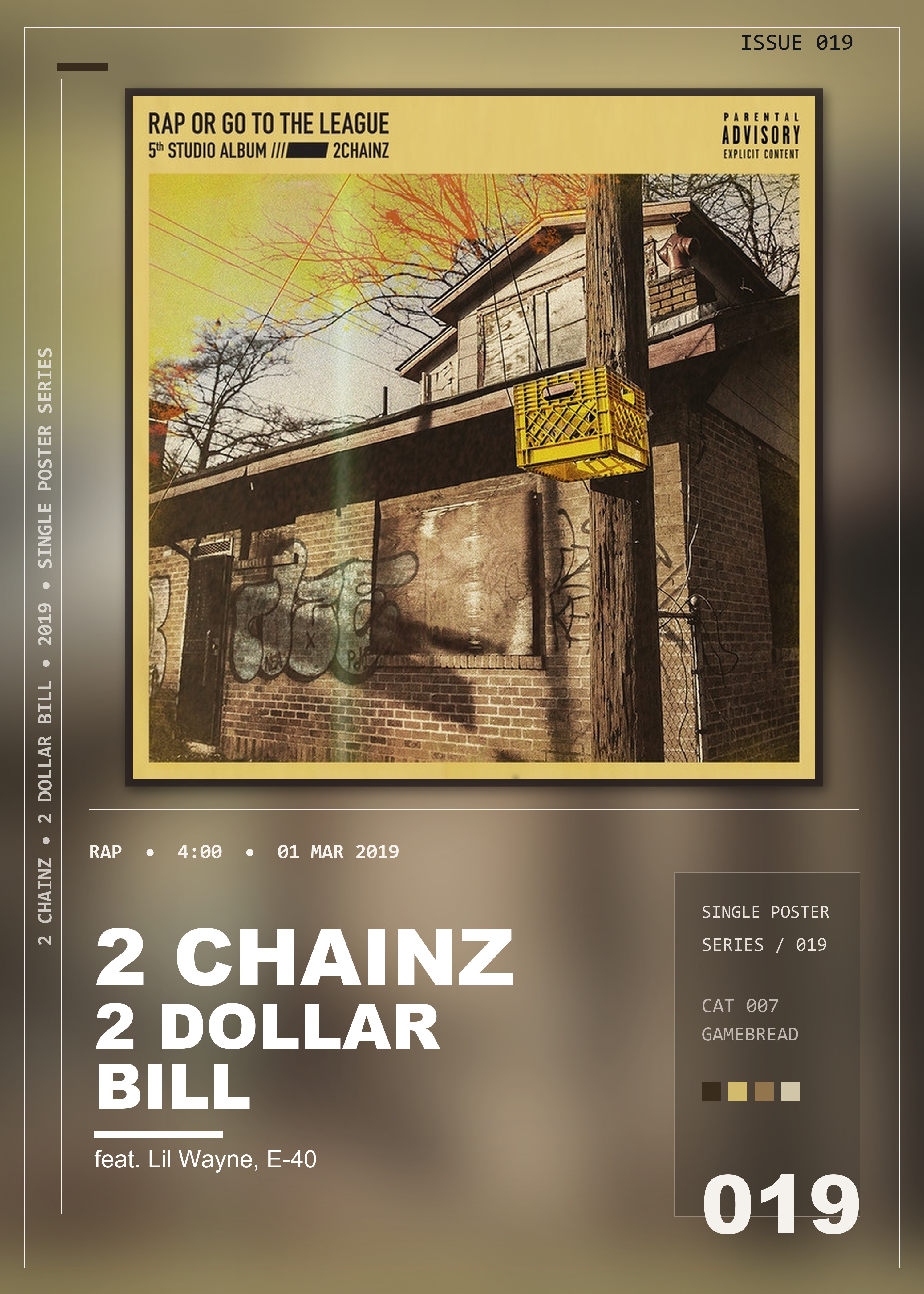 Music poster: 2 Chainz - 2 Dollar Bill feat Lil Wayne E-40