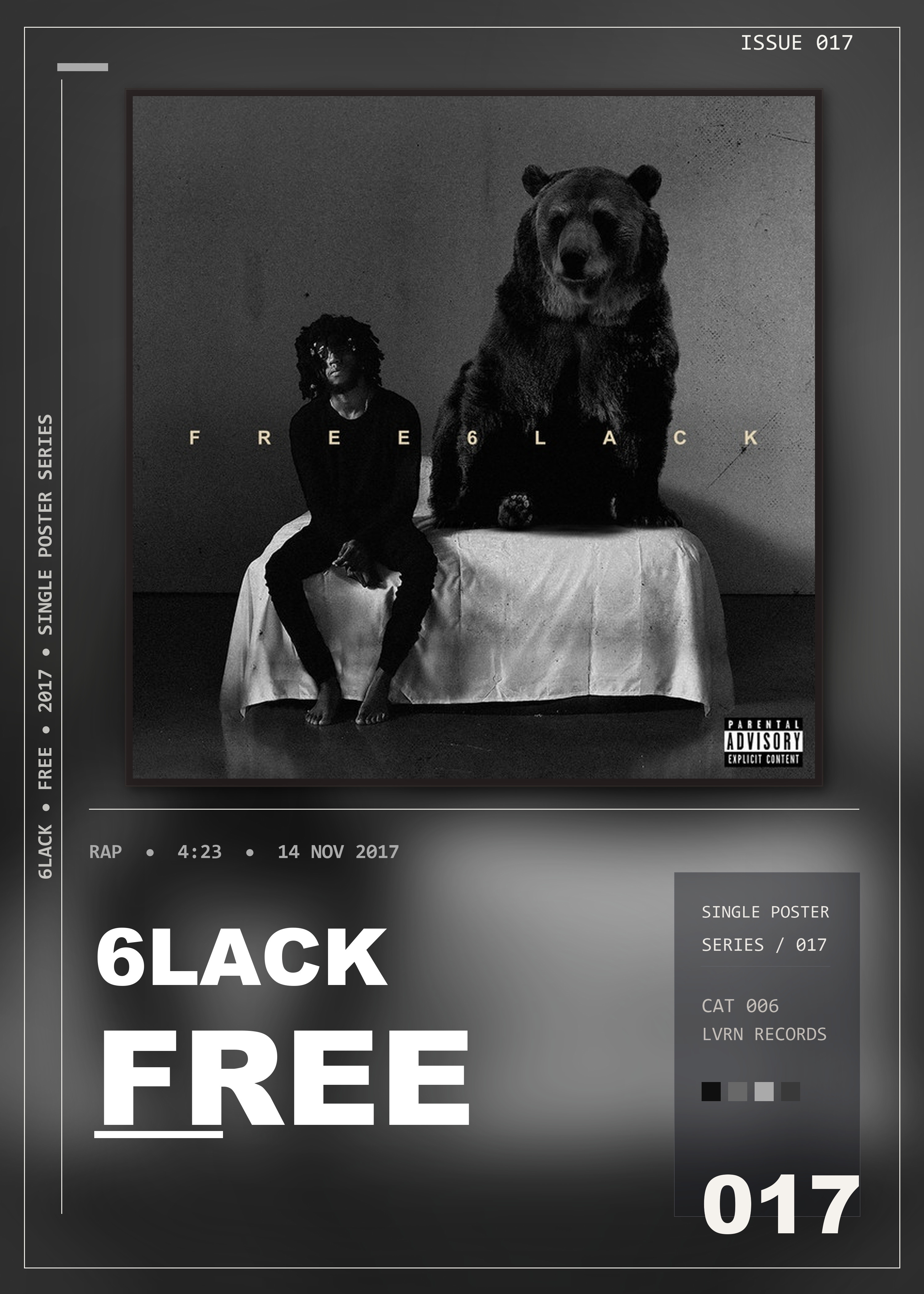 Music poster: 6LACK - Free