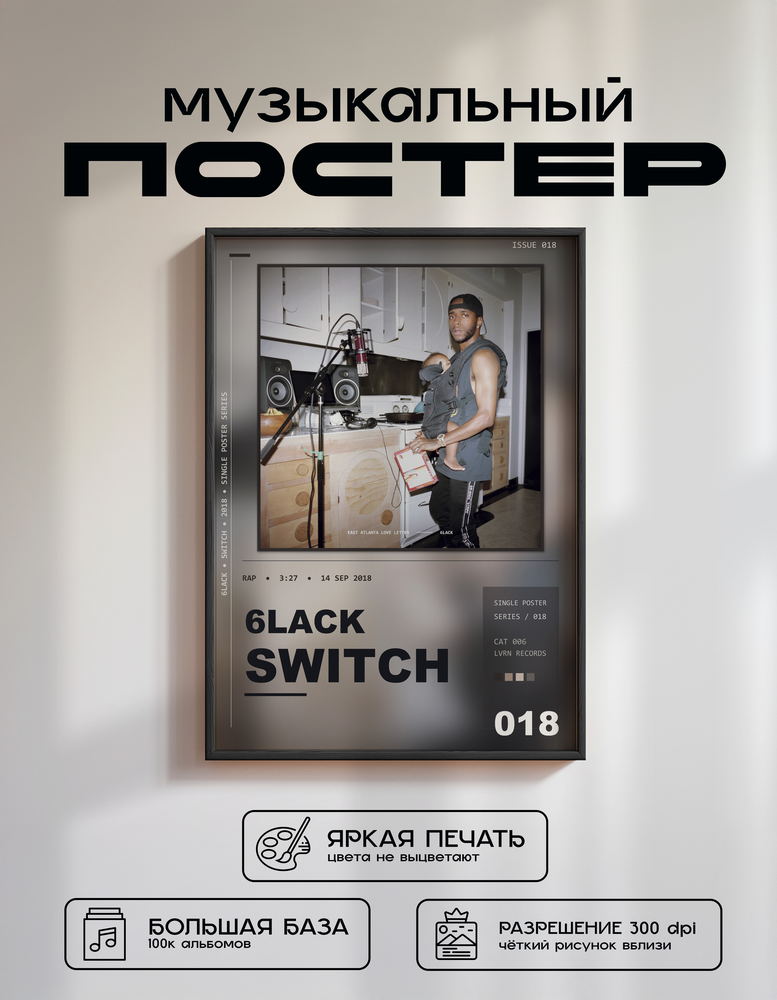 Music poster: 6LACK - Switch