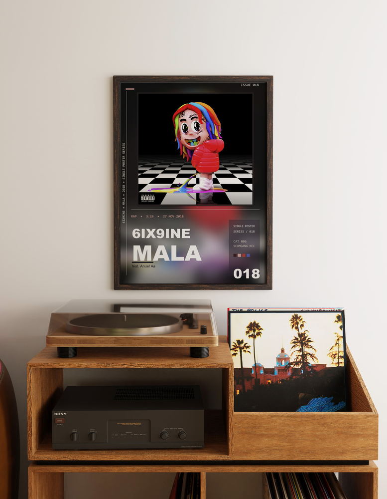 Music poster: 6ix9ine - MALA feat Anuel Aa