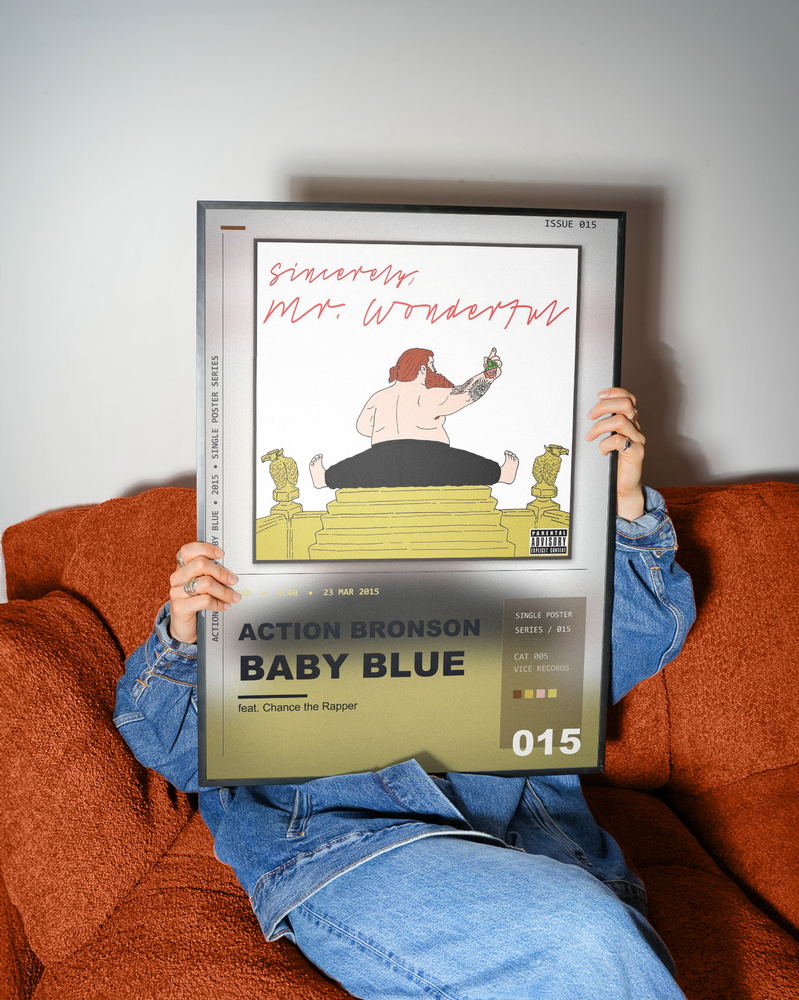 Music poster: Action Bronson - Baby Blue feat Chance the Rapper