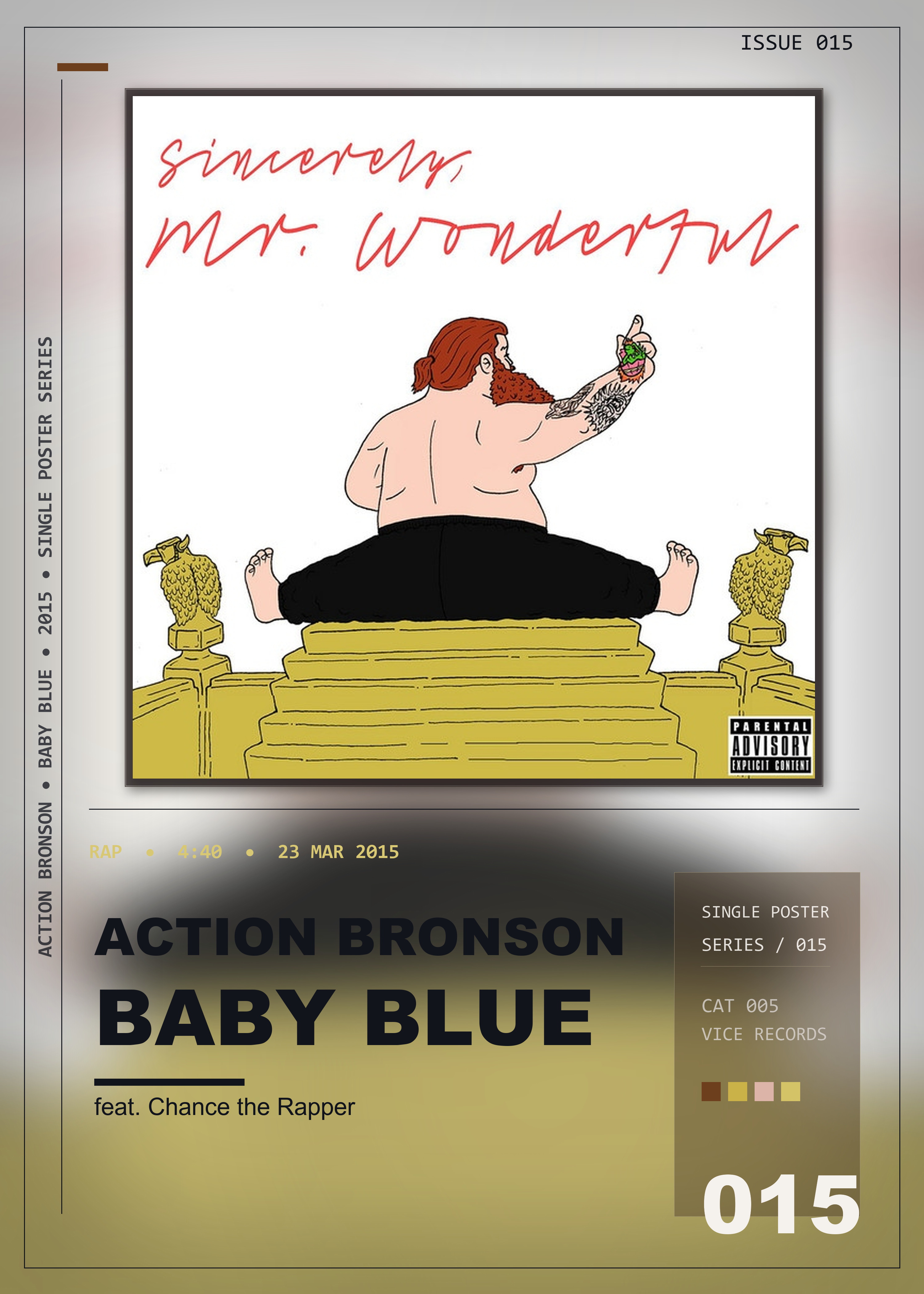 Music poster: Action Bronson - Baby Blue feat Chance the Rapper