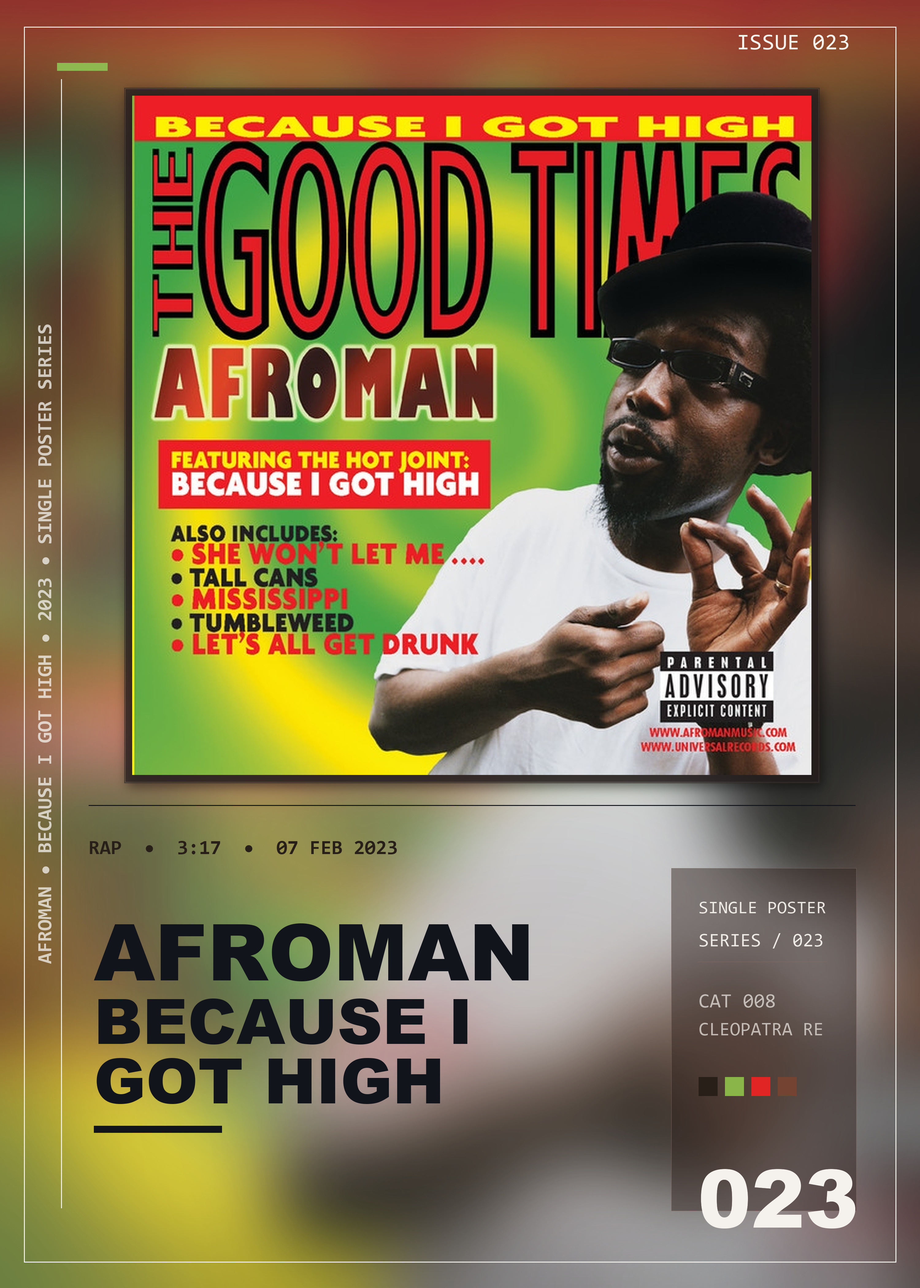 Music poster: Afroman - Because I Got High
