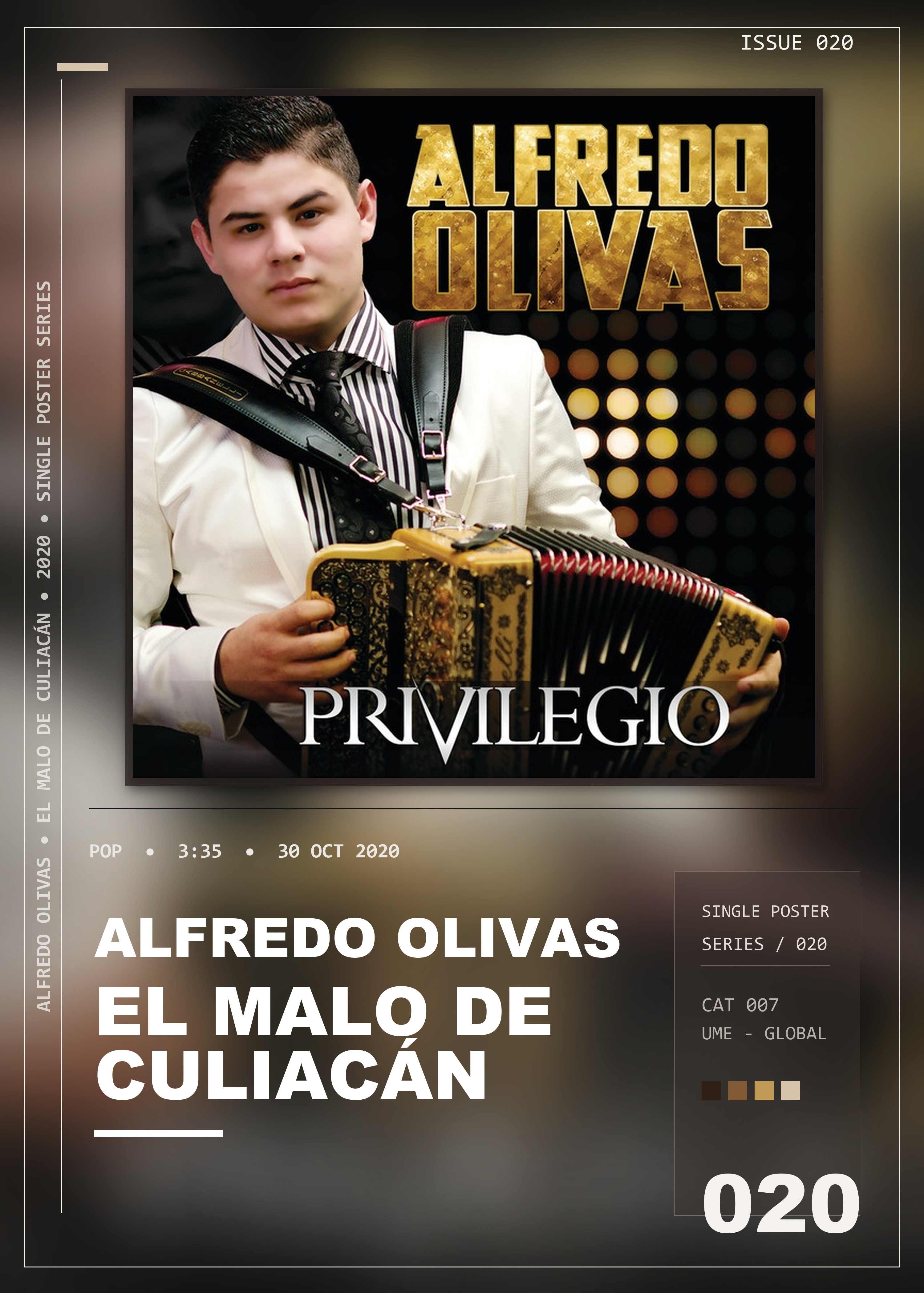 Music poster: Alfredo Olivas - El Malo De Culiacán