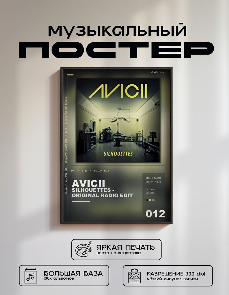 Music poster: Avicii - Silhouettes - Original Radio Edit