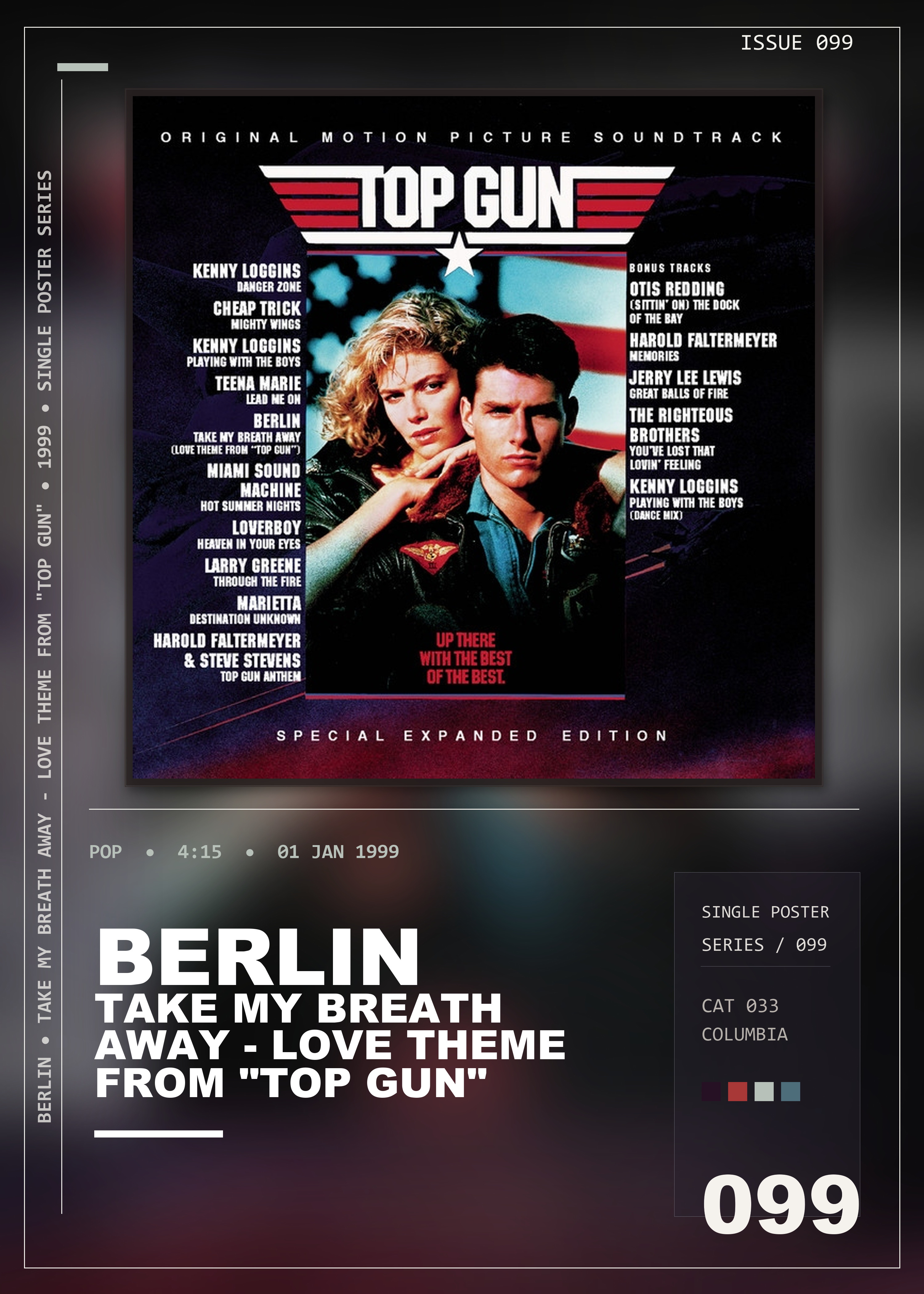 Music poster: Berlin - Take My Breath Away - Love Theme from Top Gun