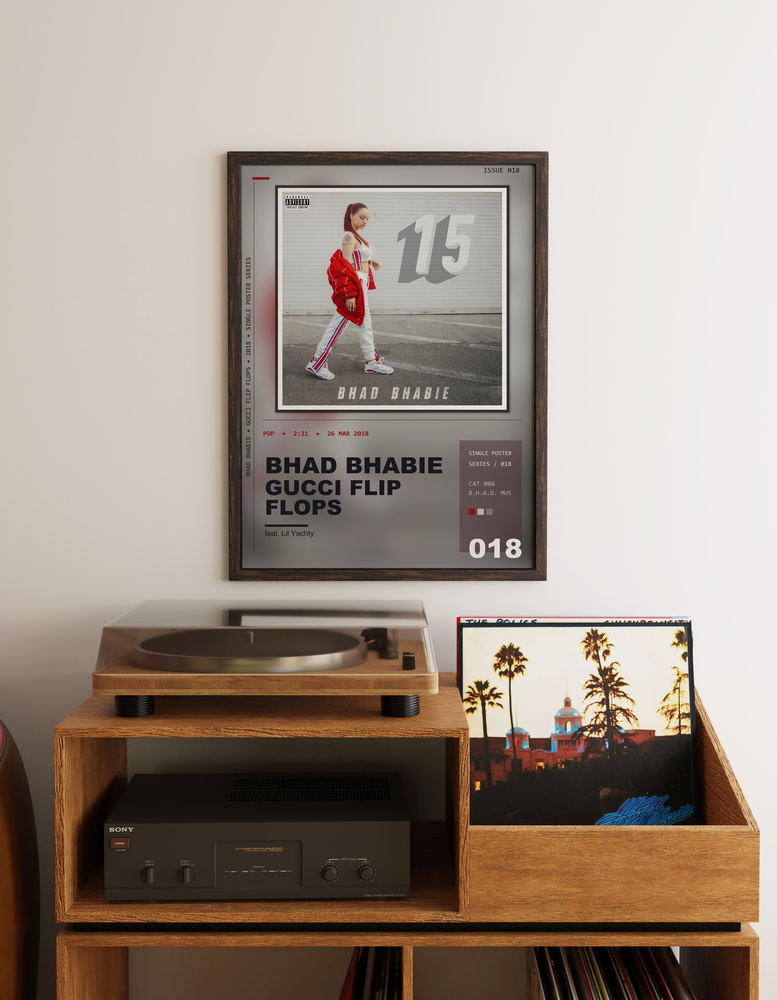 Music poster: Bhad Bhabie - Gucci Flip Flops feat Lil Yachty