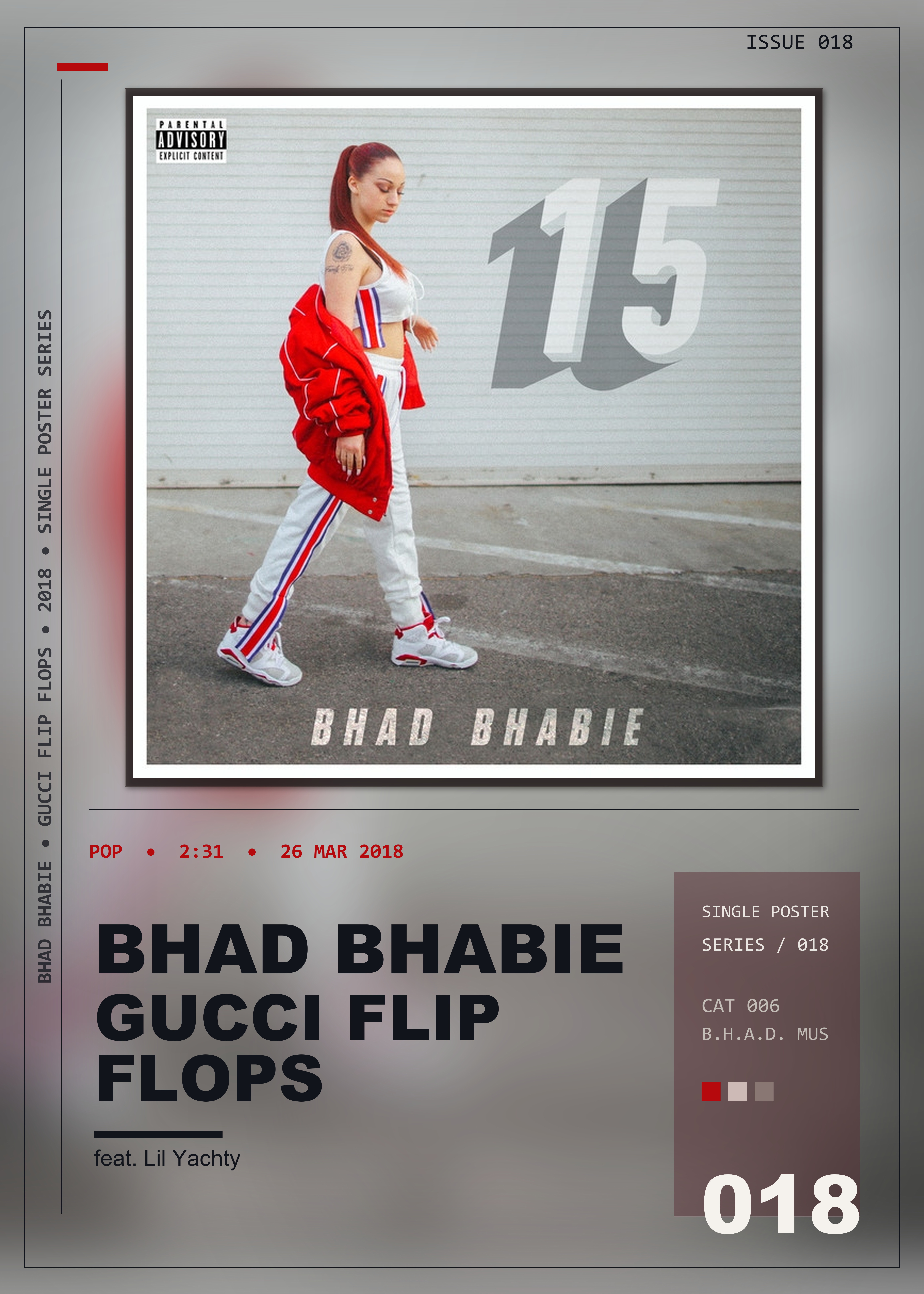 Music poster: Bhad Bhabie - Gucci Flip Flops feat Lil Yachty