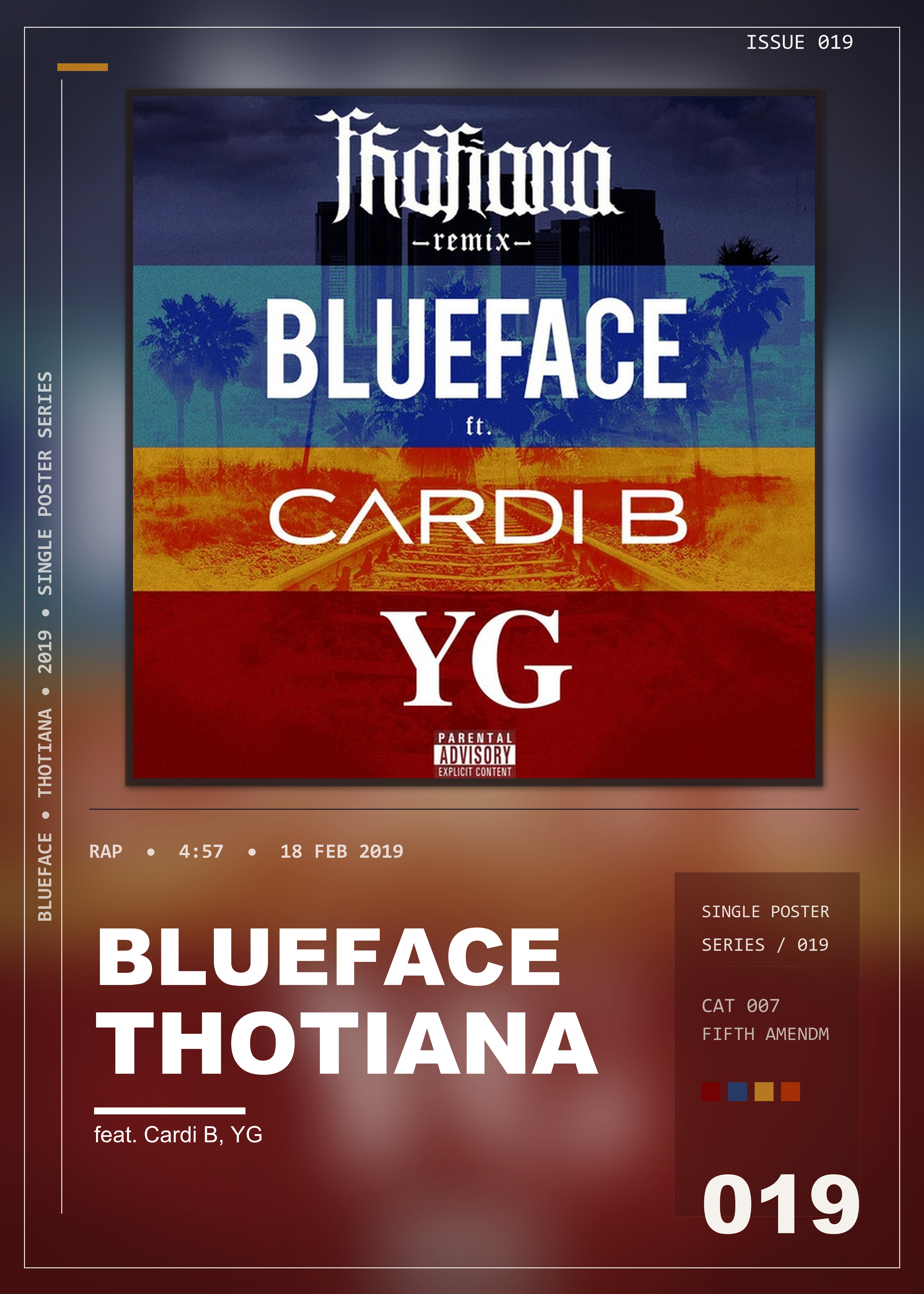 Music poster: Blueface - Thotiana feat Cardi B YG Remix