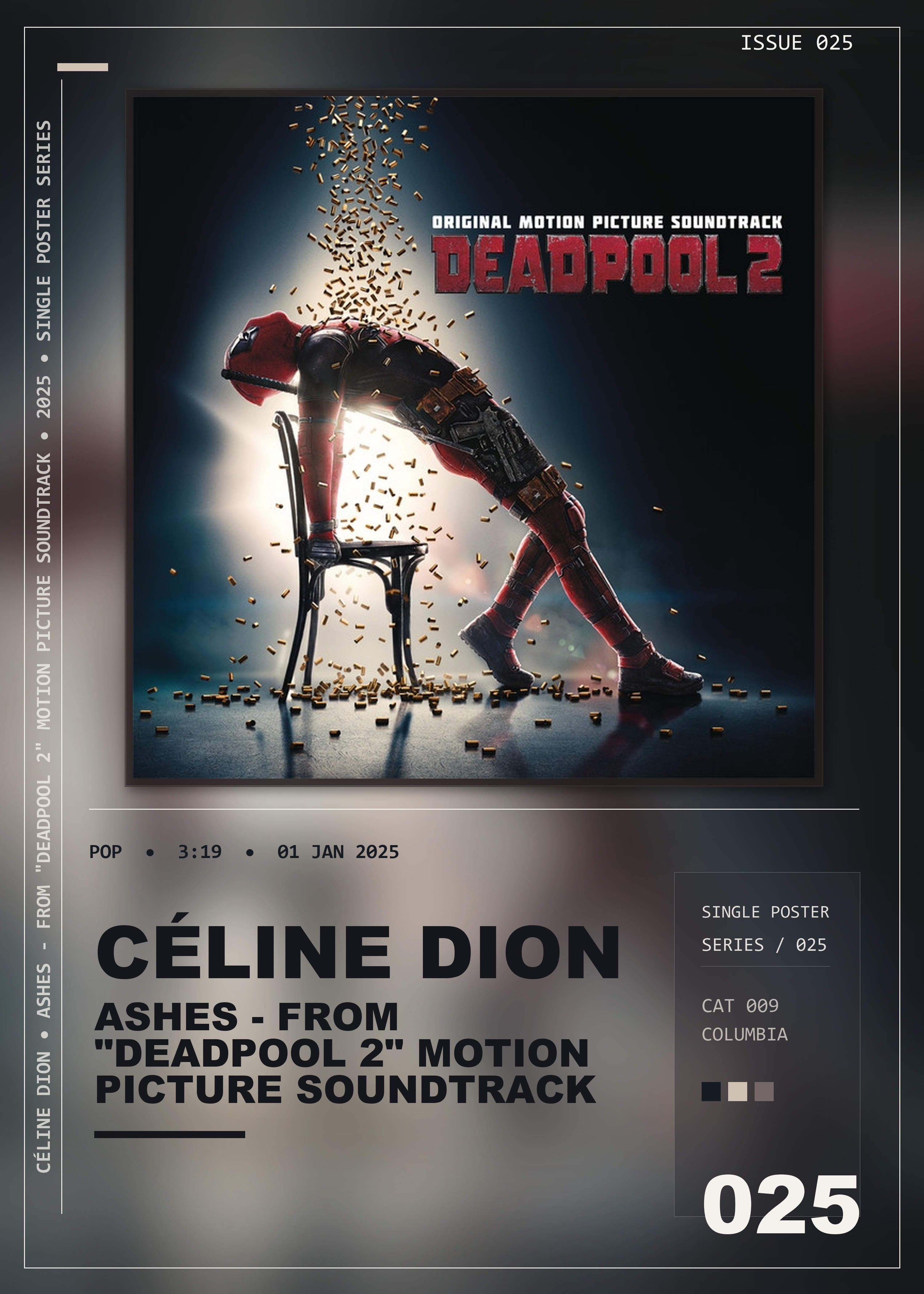 Music poster: Céline Dion - Ashes - from Deadpool 2 Motion Picture Soundtrack