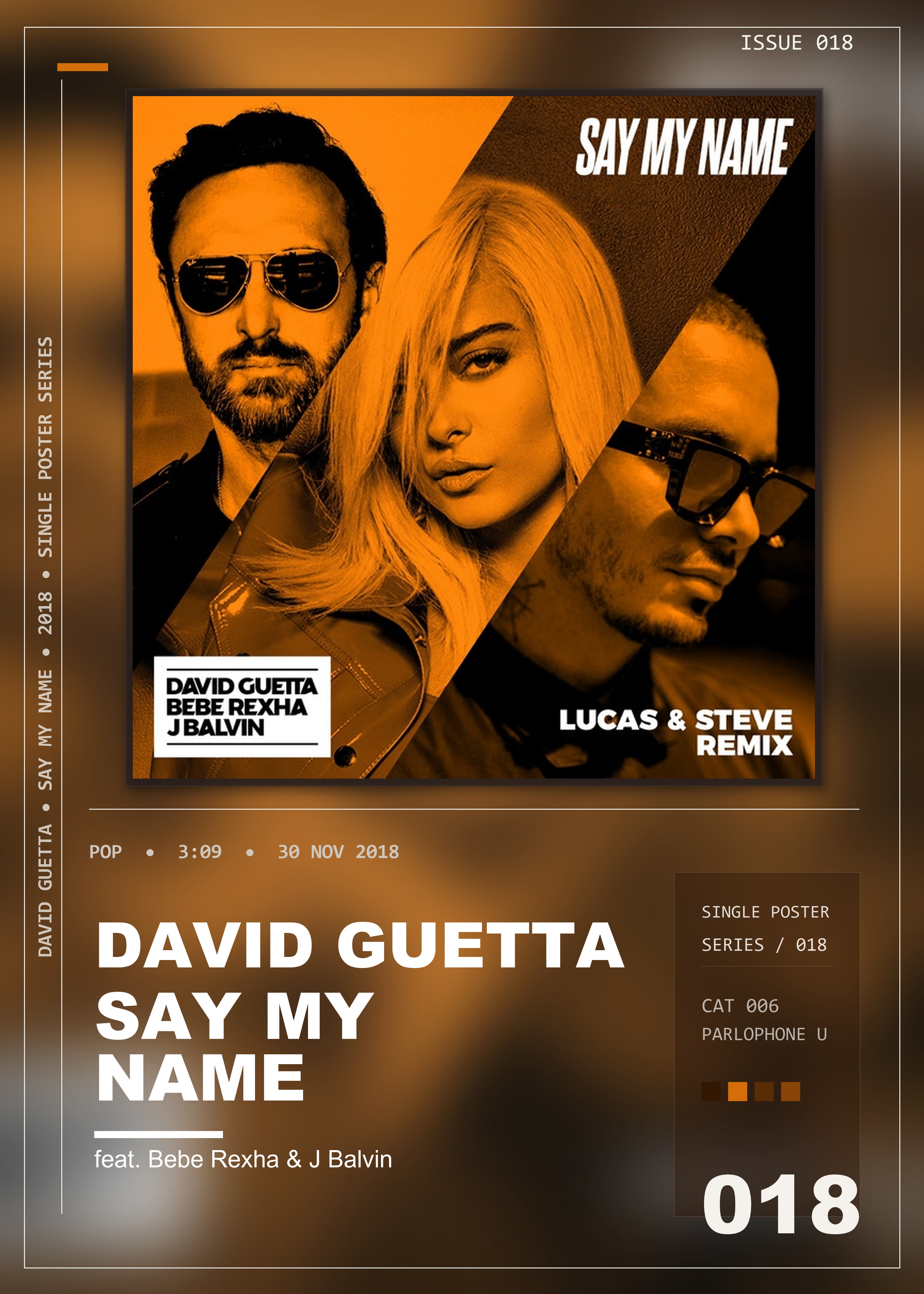 Music poster: David Guetta - Say My Name feat Bebe Rexha J Balvin - Lucas Steve Remix