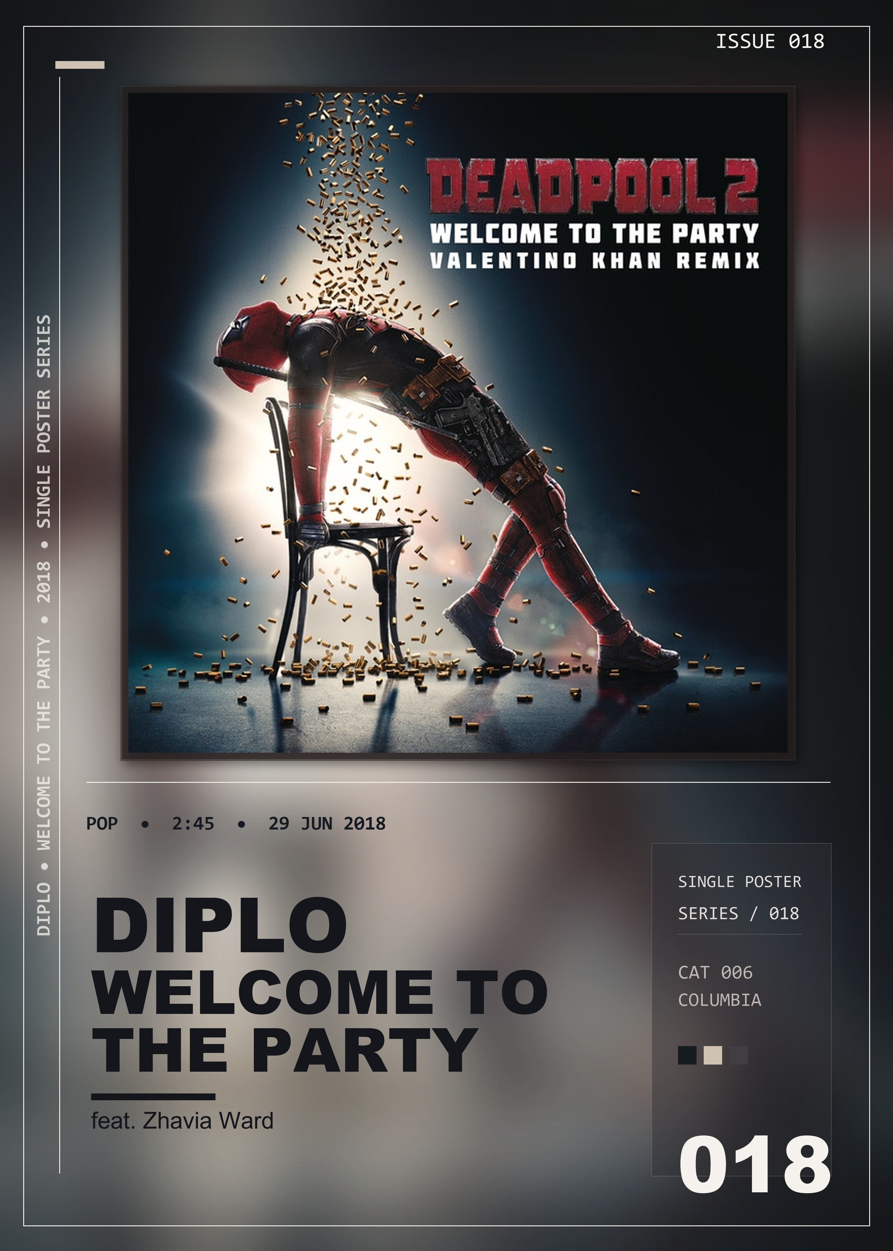 Music poster: Diplo - Welcome to the Party feat Zhavia Ward - Valentino Khan Remix