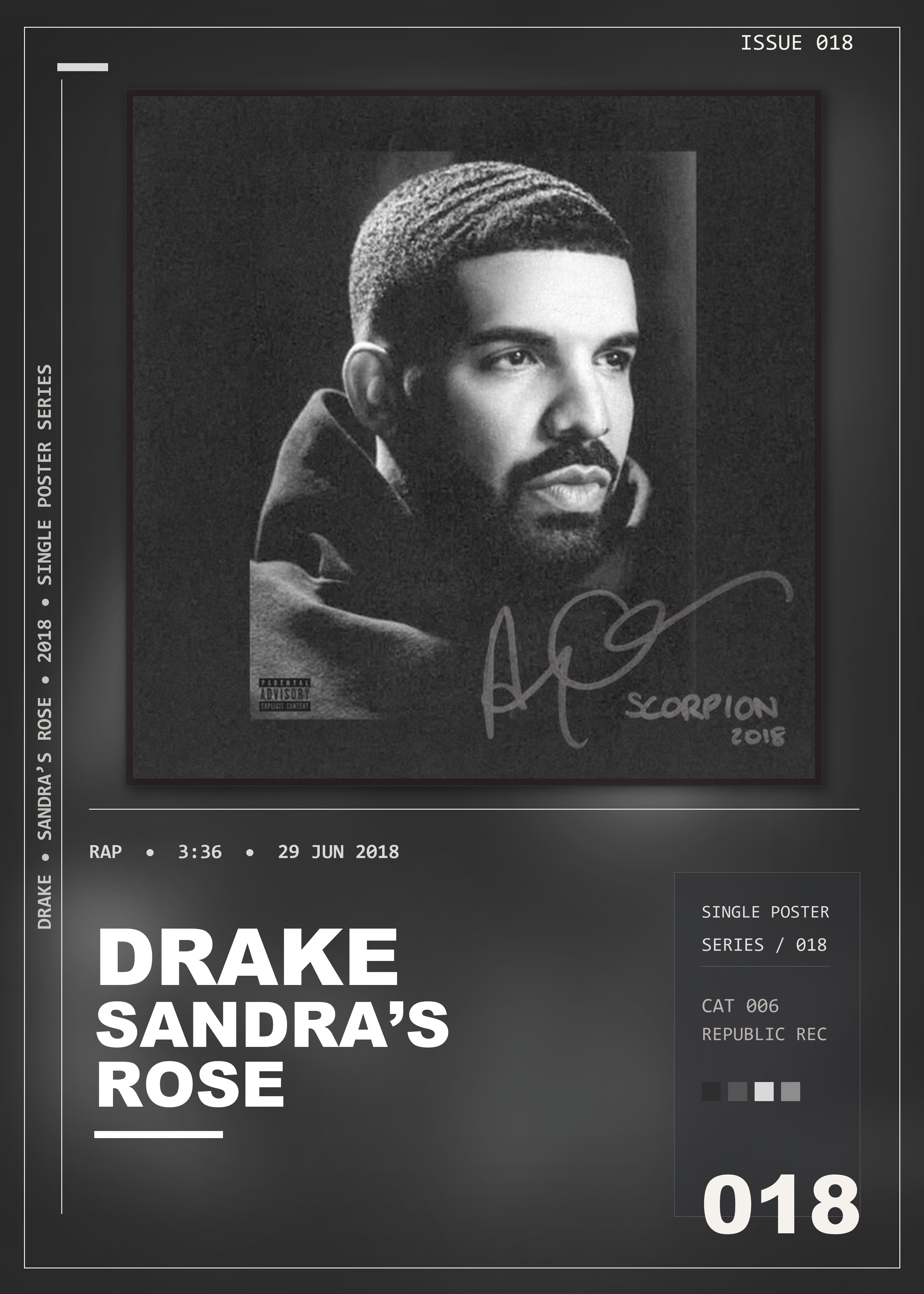 Music poster: Drake - Sandras Rose