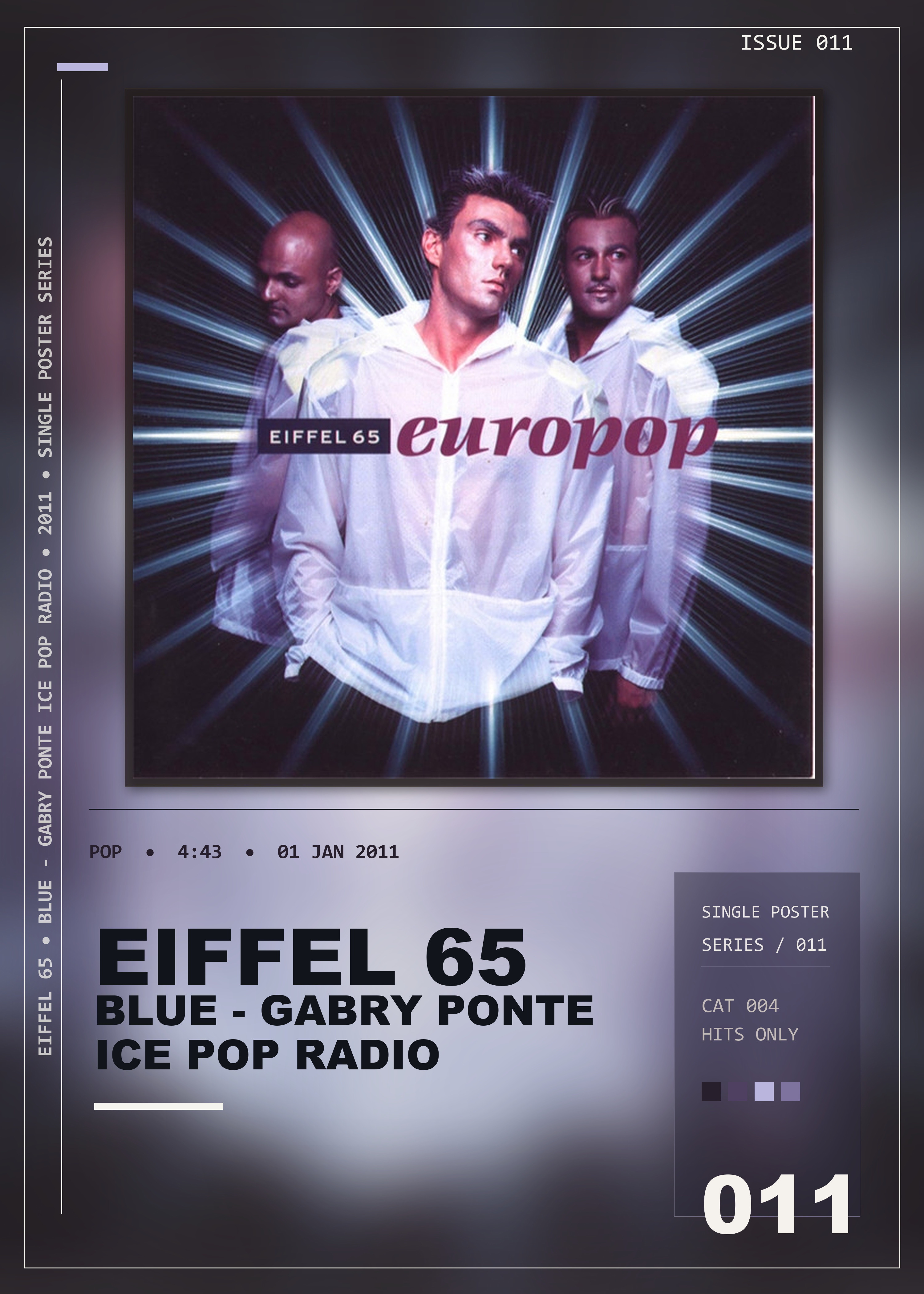 Music poster: Eiffel 65 - Blue Da Ba Dee - Gabry Ponte Ice Pop Radio