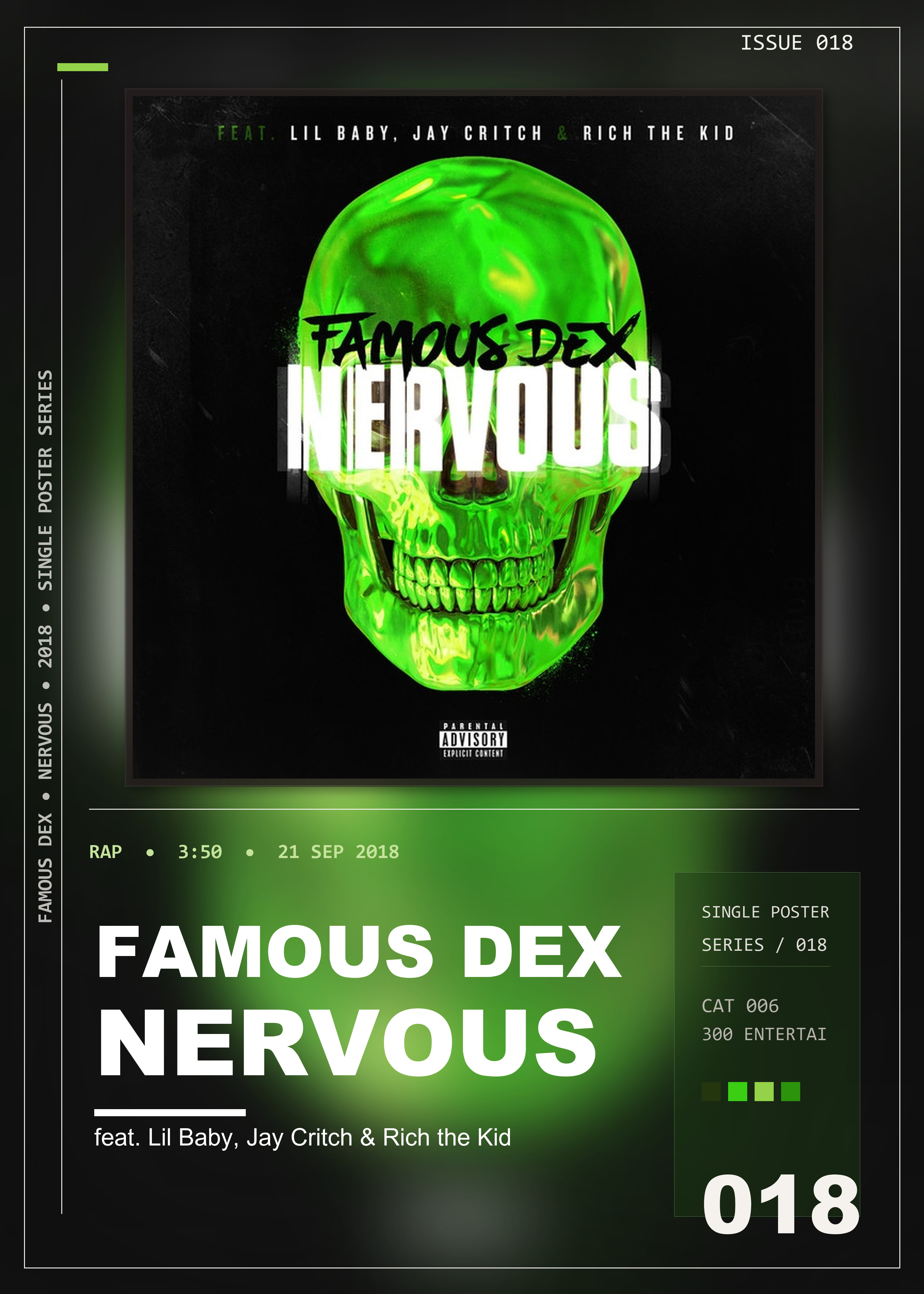Music poster: Famous Dex - Nervous feat Lil Baby Jay Critch Rich the Kid