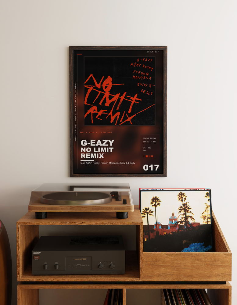 Music poster: G-Eazy - No Limit REMIX feat AAP Rocky French Montana Juicy J Belly