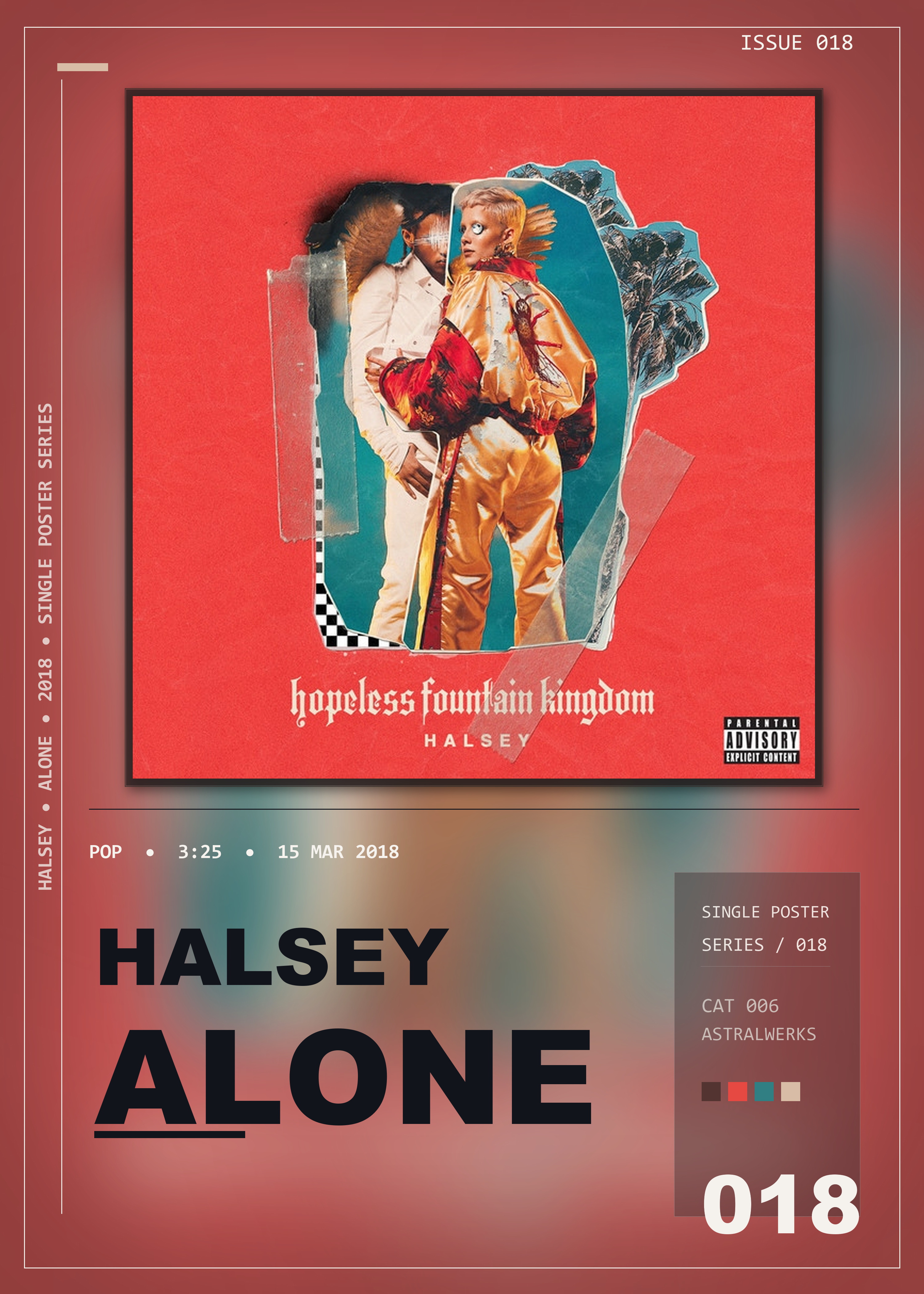 Music poster: Halsey - Alone