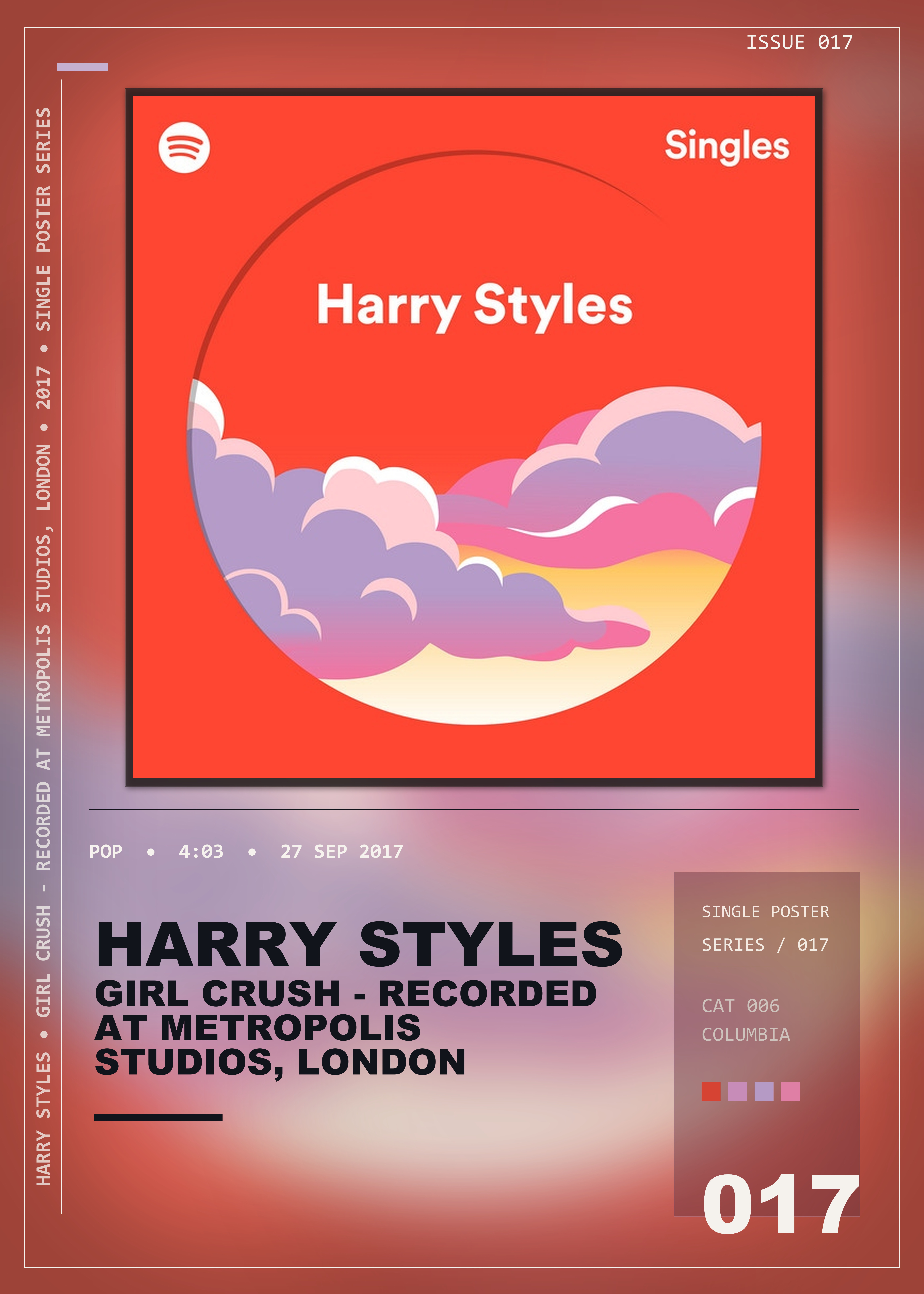 Music poster: Harry Styles - Girl Crush - Recorded at Metropolis Studios London