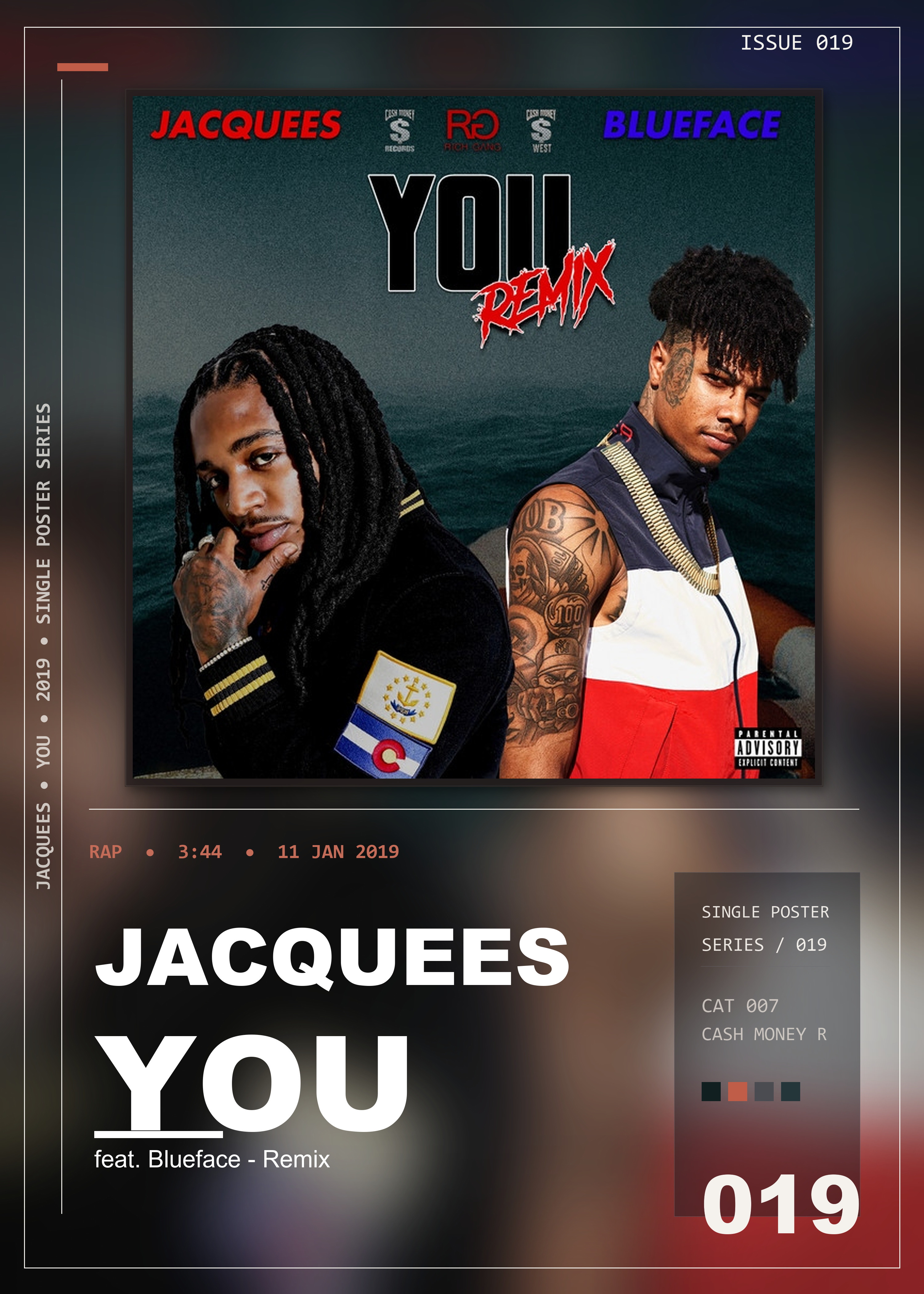 Music poster: Jacquees - You Remix feat Blueface - Remix