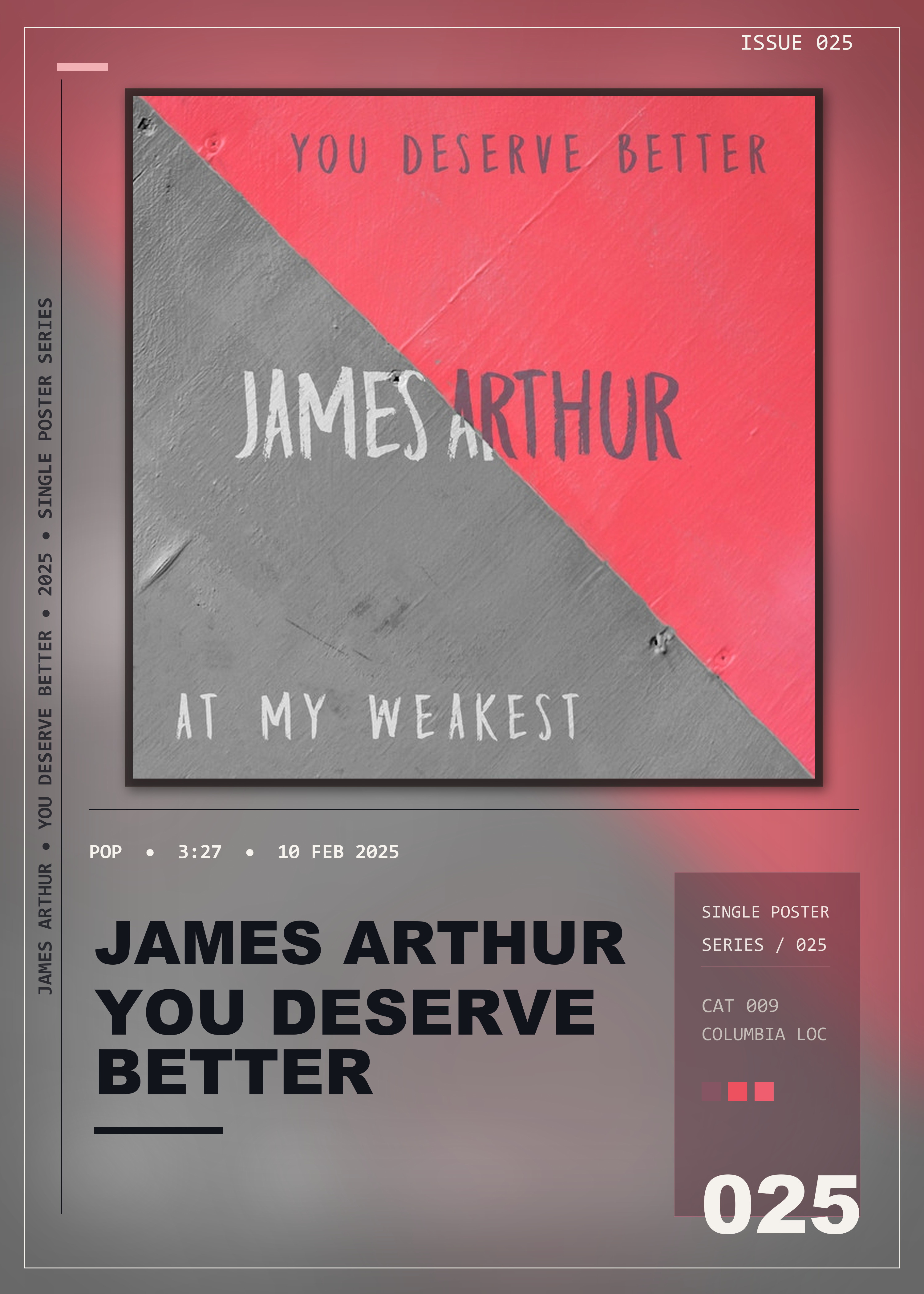 Music poster: James Arthur - You Deserve Better