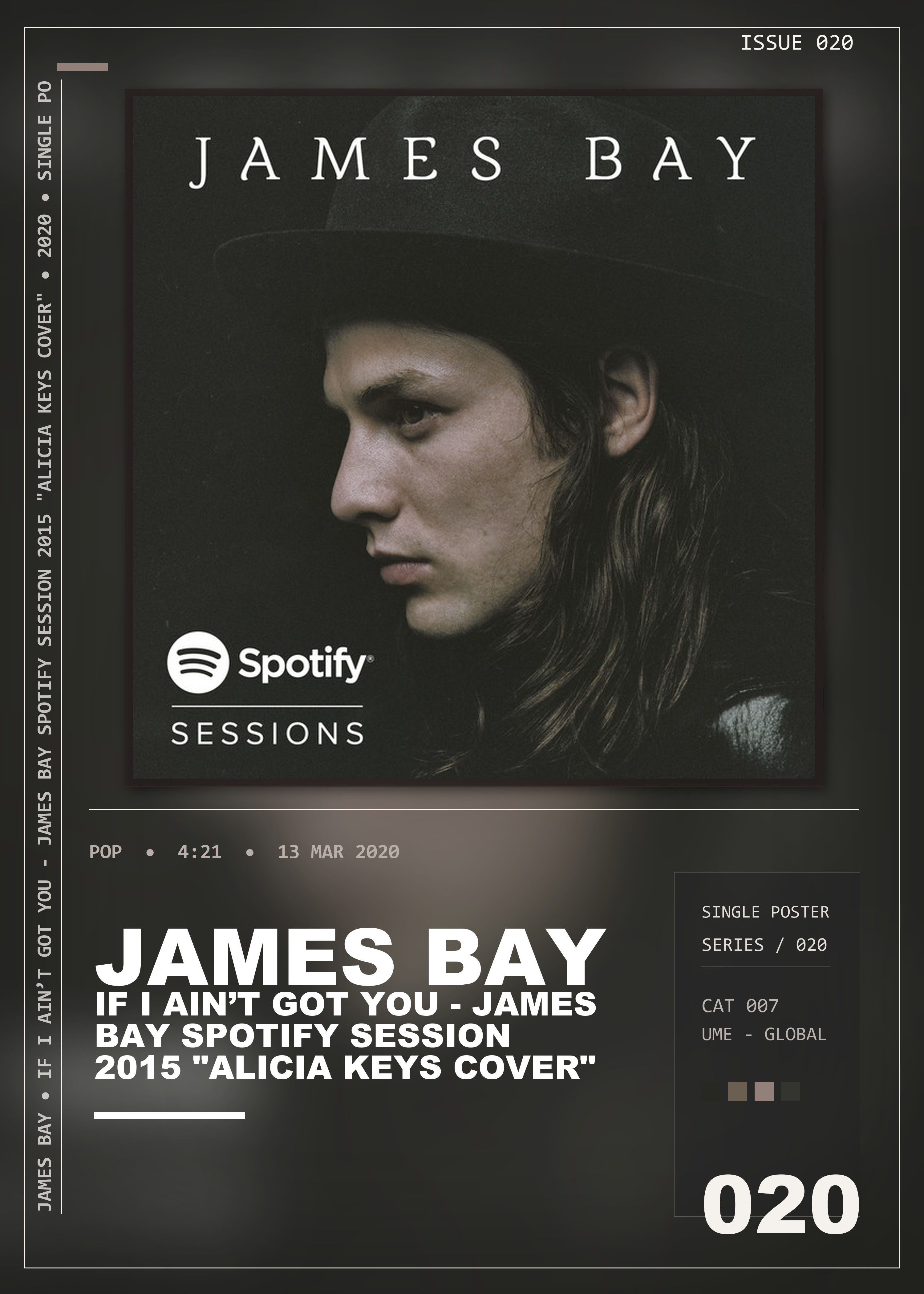 Music poster: James Bay - If I Aint Got You - James Bay Spotify Session 2015 Alicia Keys Cover