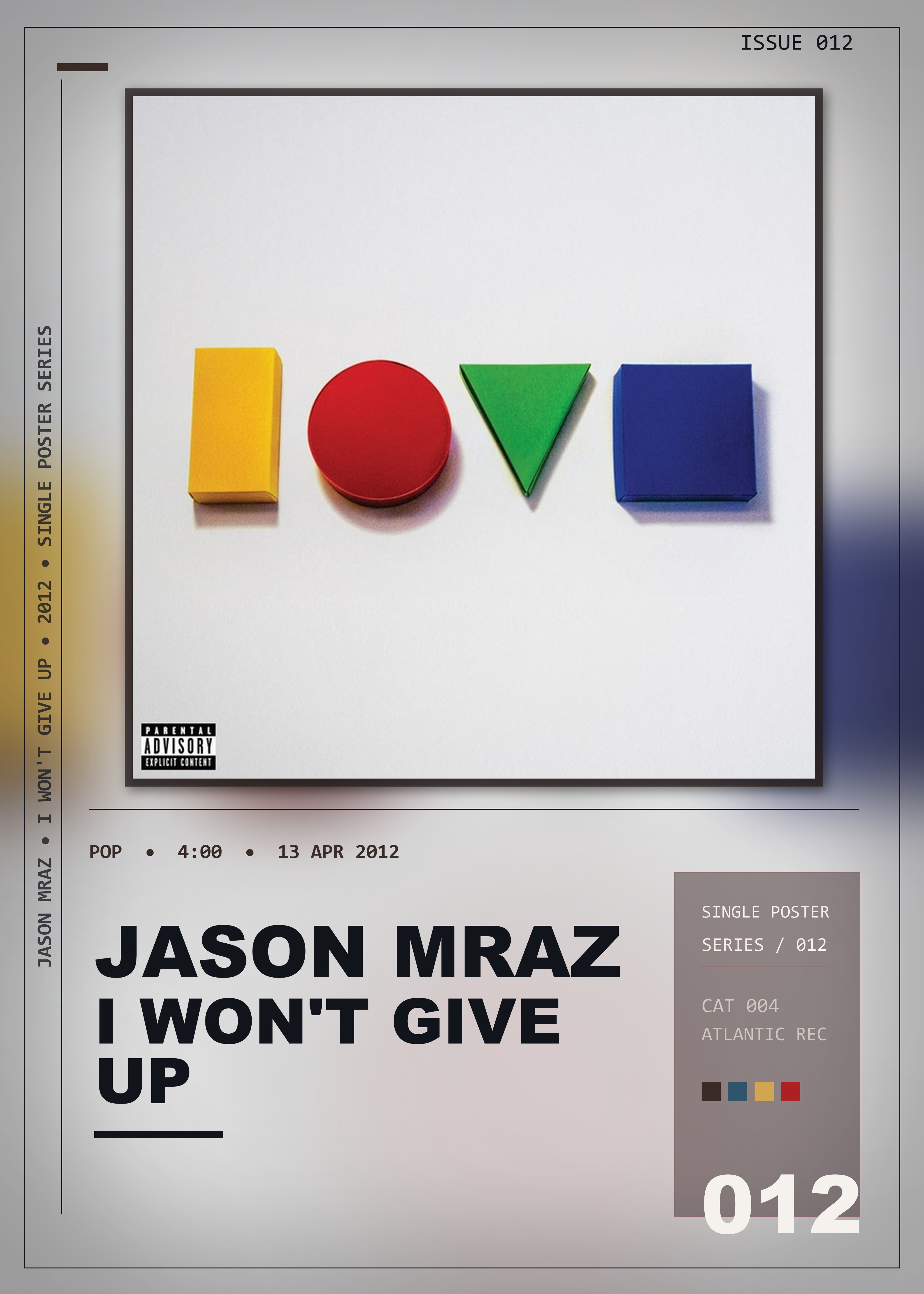 Music poster: Jason Mraz - I Wont Give Up