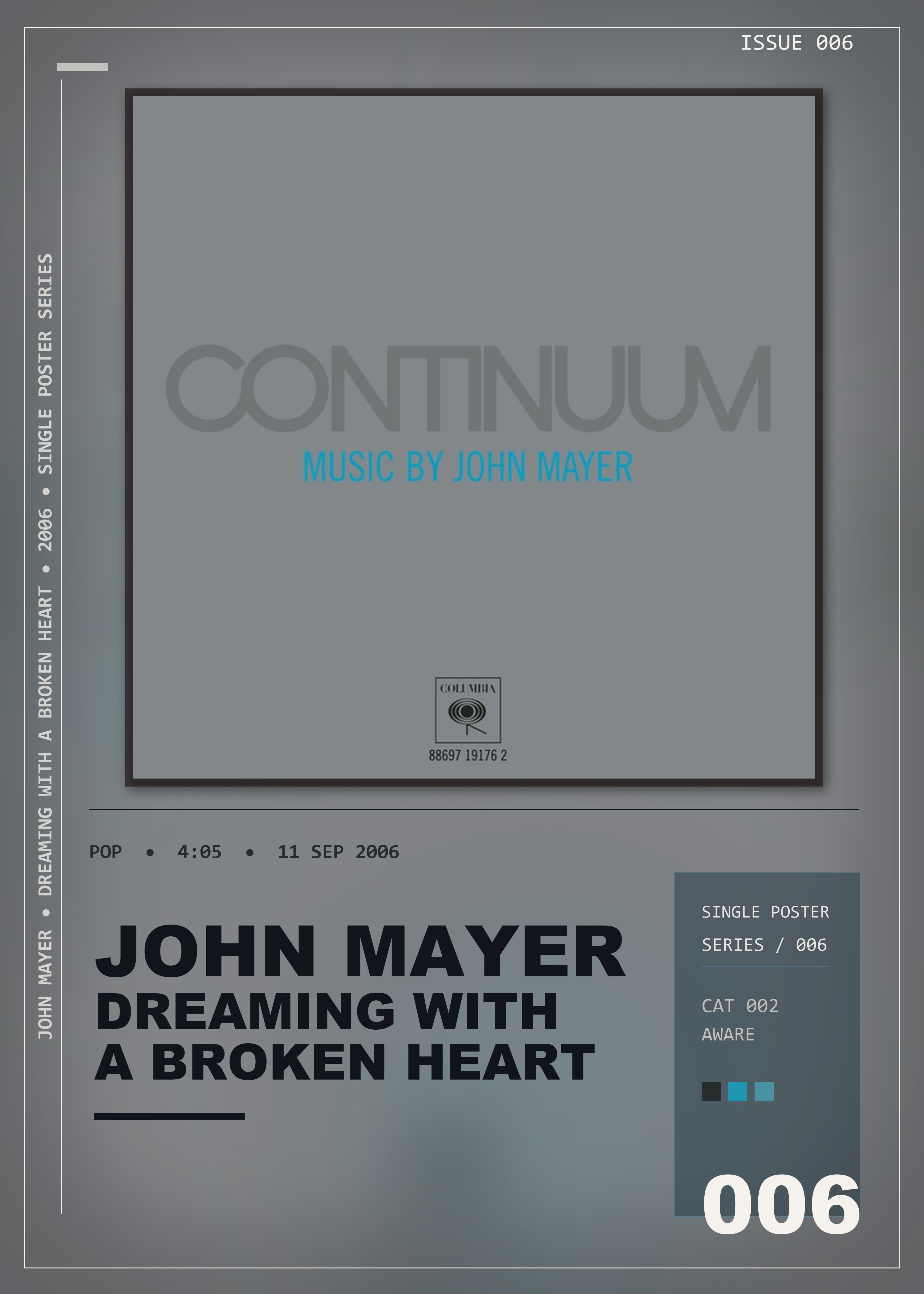 Music poster: John Mayer - Dreaming with a Broken Heart