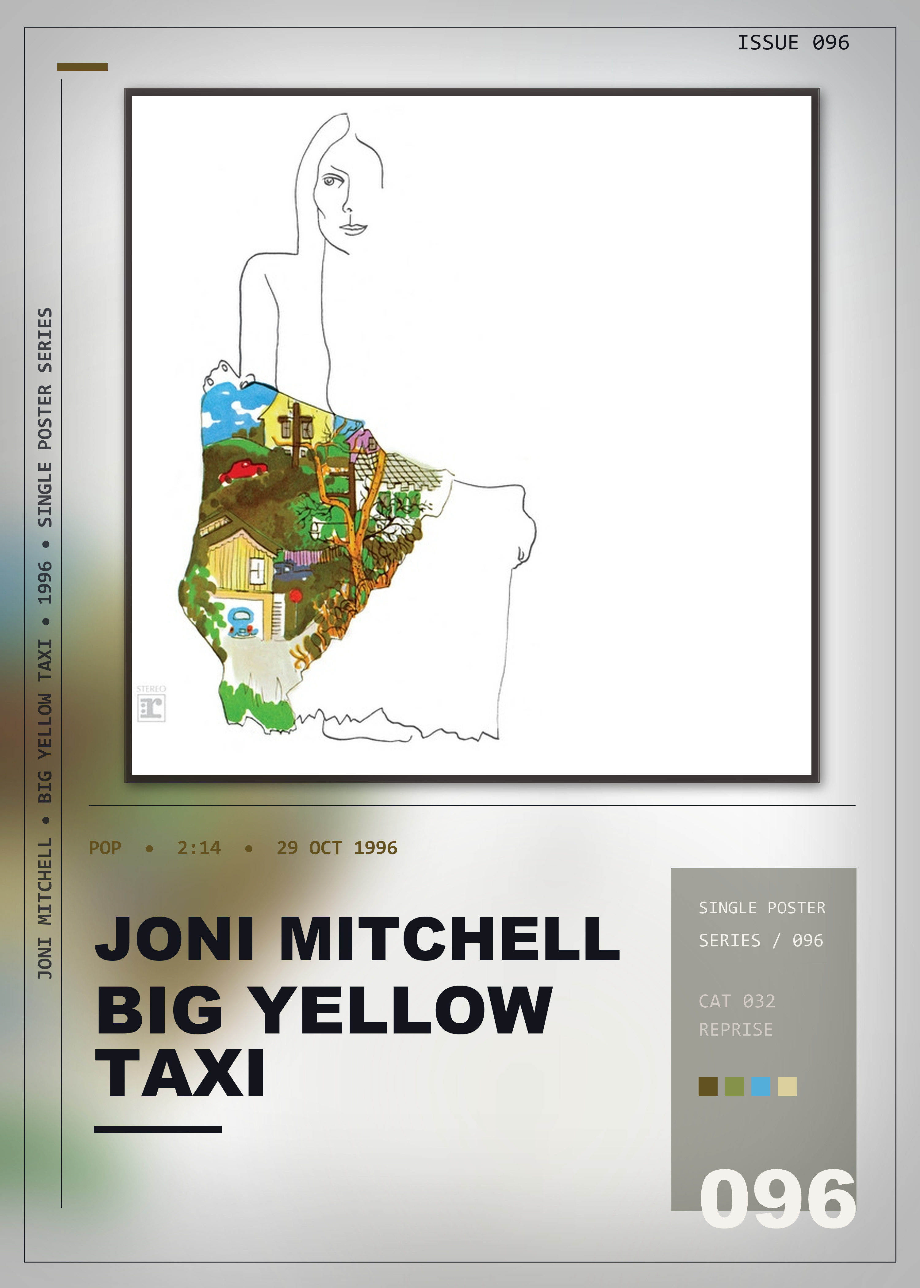 Music poster: Joni Mitchell - Big Yellow Taxi