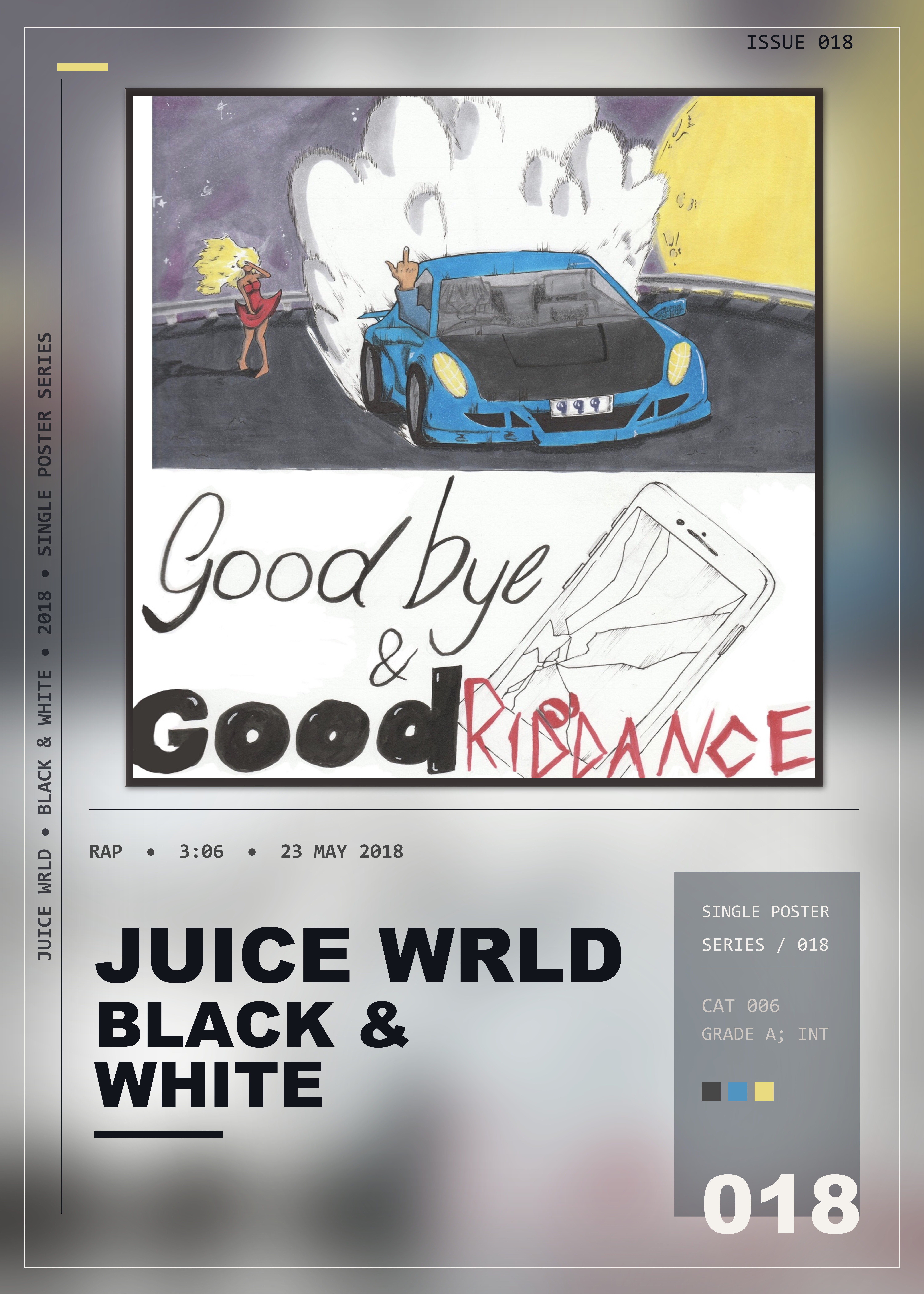 Music poster: Juice WRLD - Black White