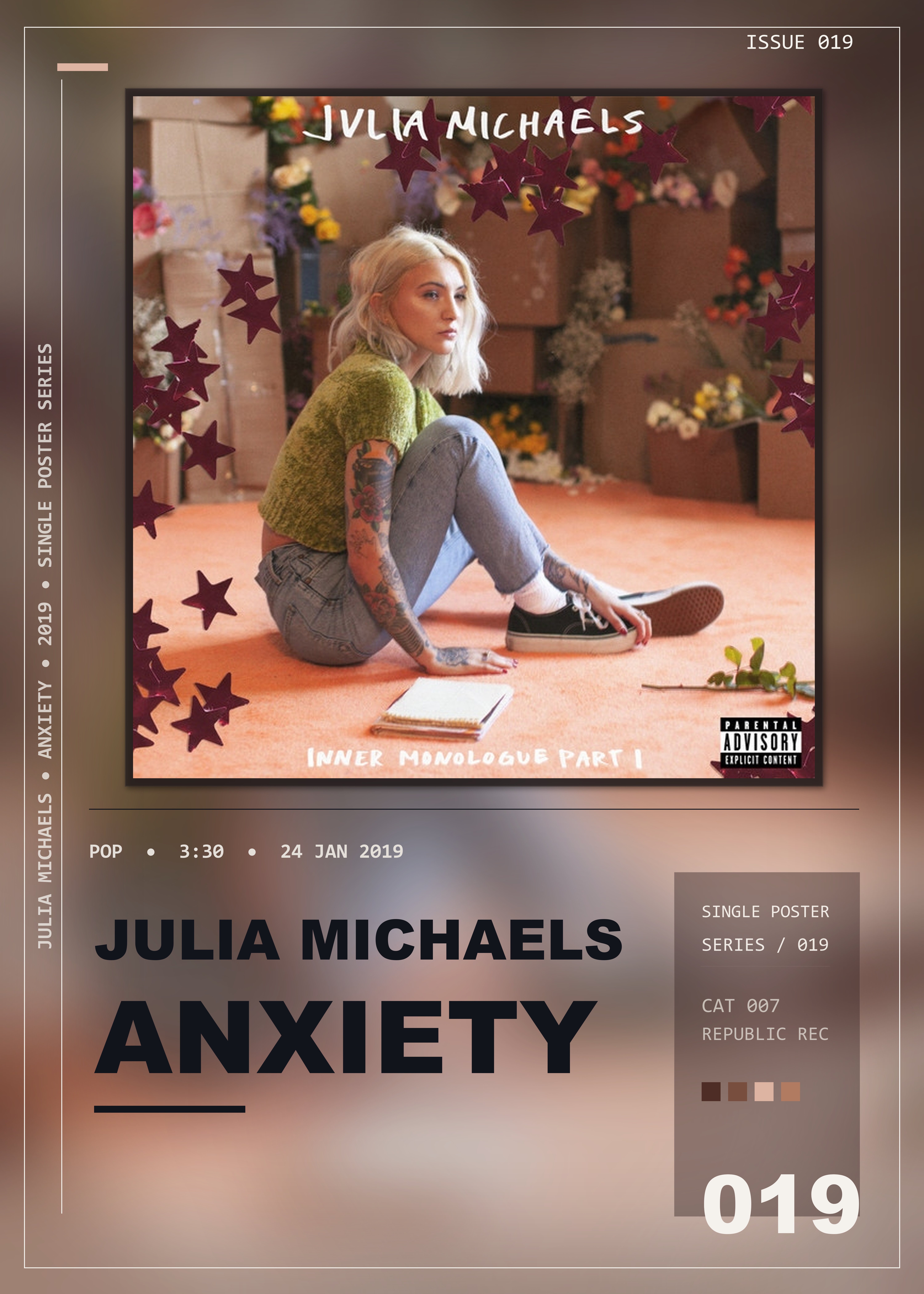 Music poster: Julia Michaels - Anxiety with Selena Gomez