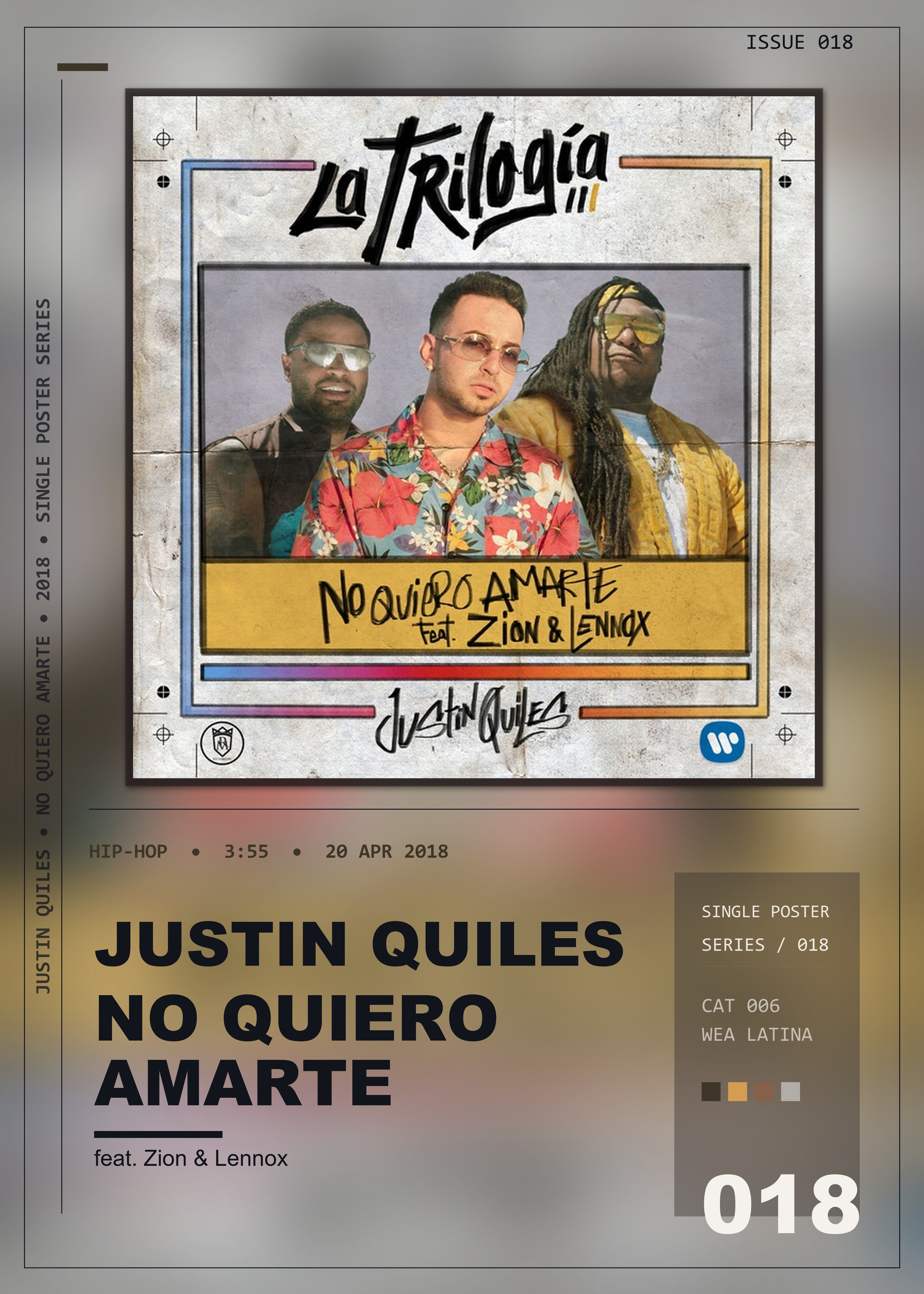 Music poster: Justin Quiles - No Quiero Amarte feat Zion Lennox