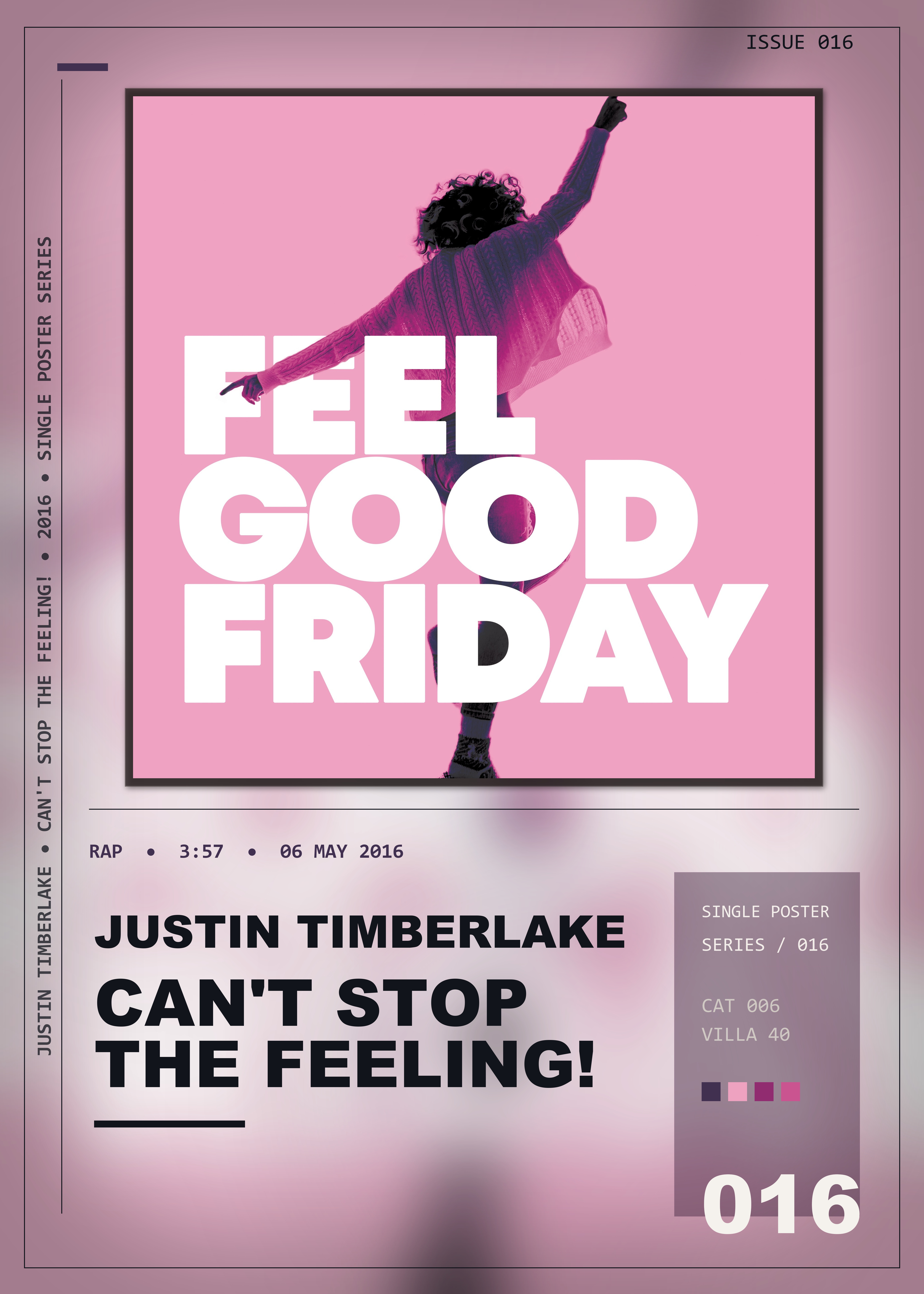 Music poster: Justin Timberlake - CANT STOP THE FEELING Original Song from DreamWorks Animations TROLLS