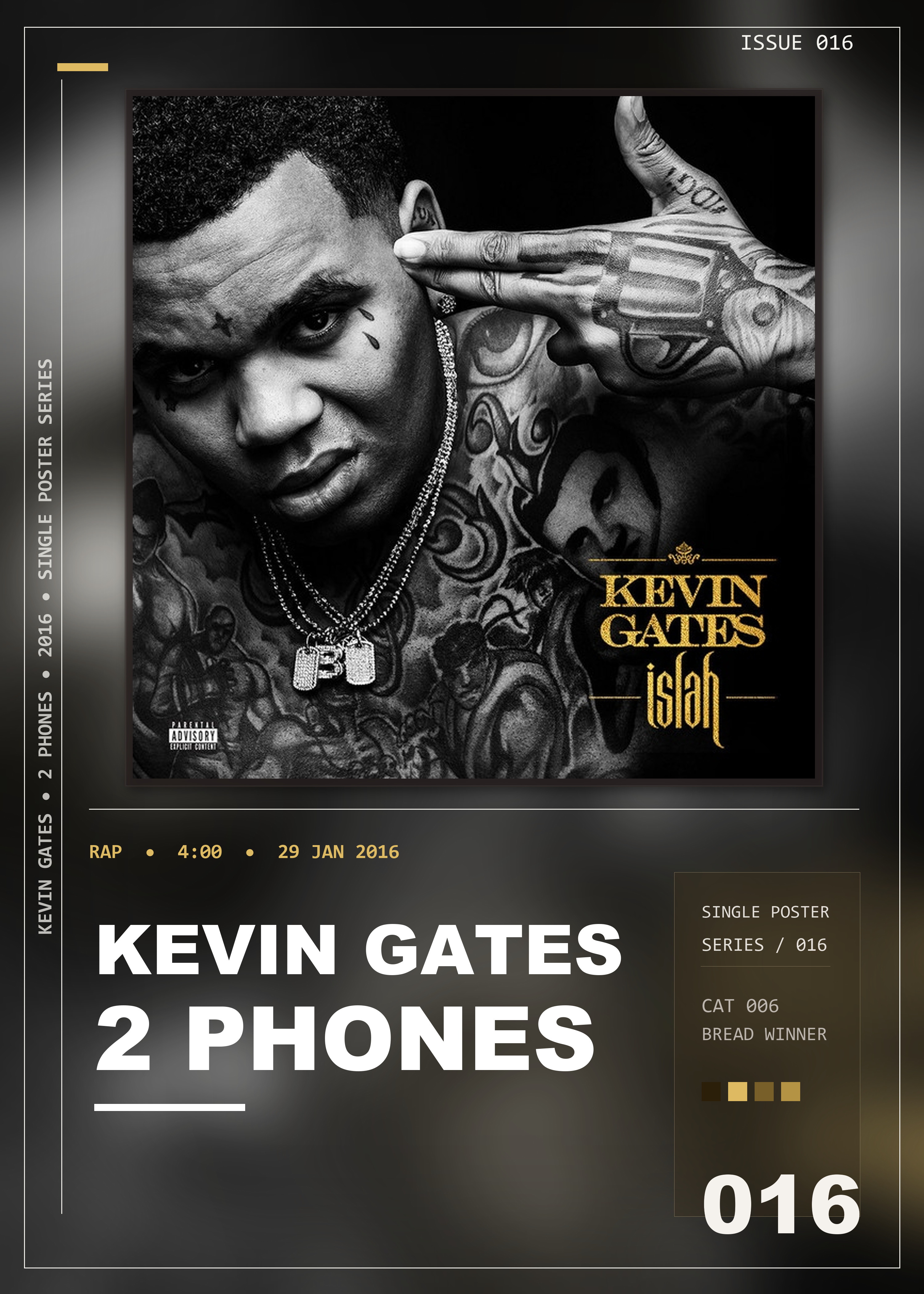 Music poster: Kevin Gates - 2 Phones