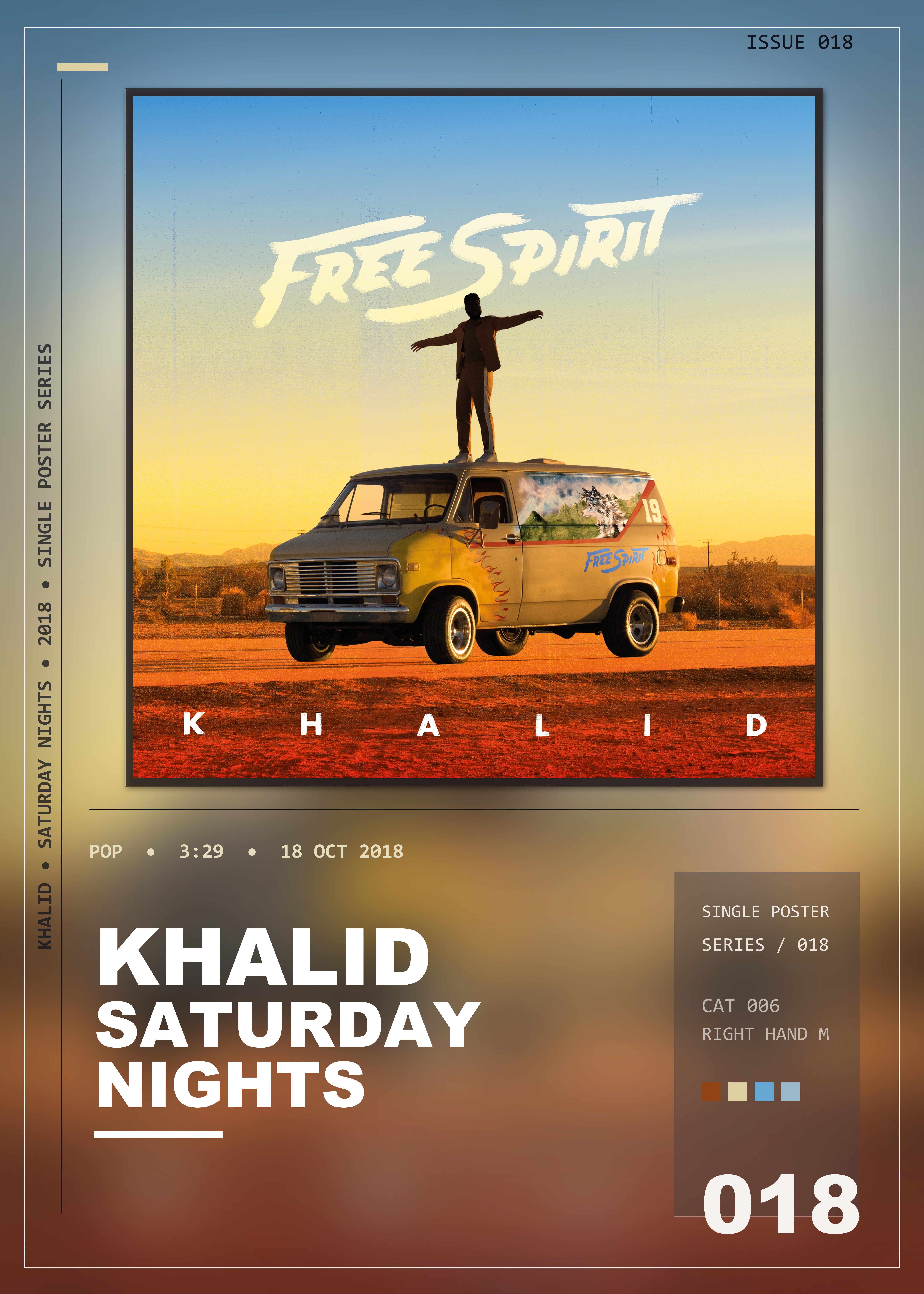 Music poster: Khalid - Saturday Nights