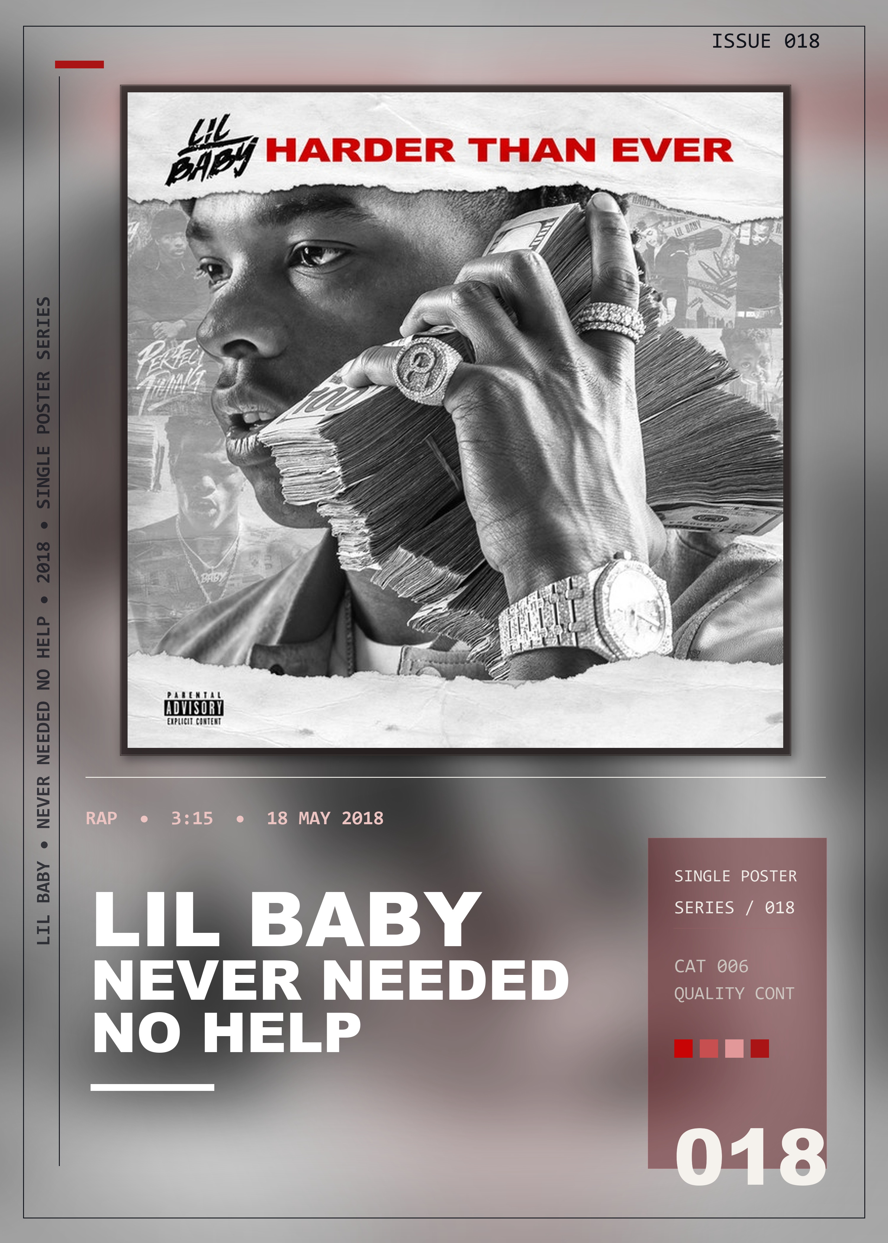 Music poster: Lil Baby - Never Needed No Help
