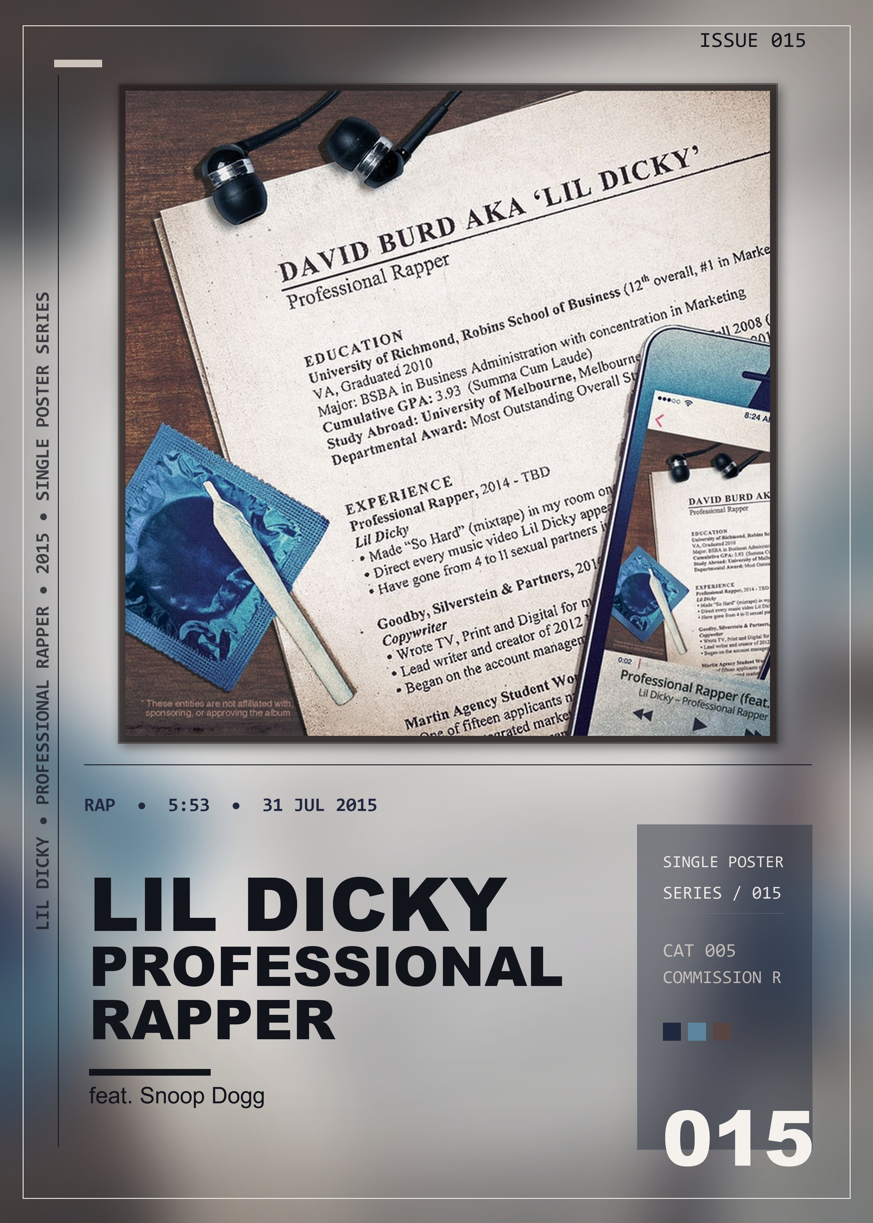 Music poster: Lil Dicky - Professional Rapper feat Snoop Dogg