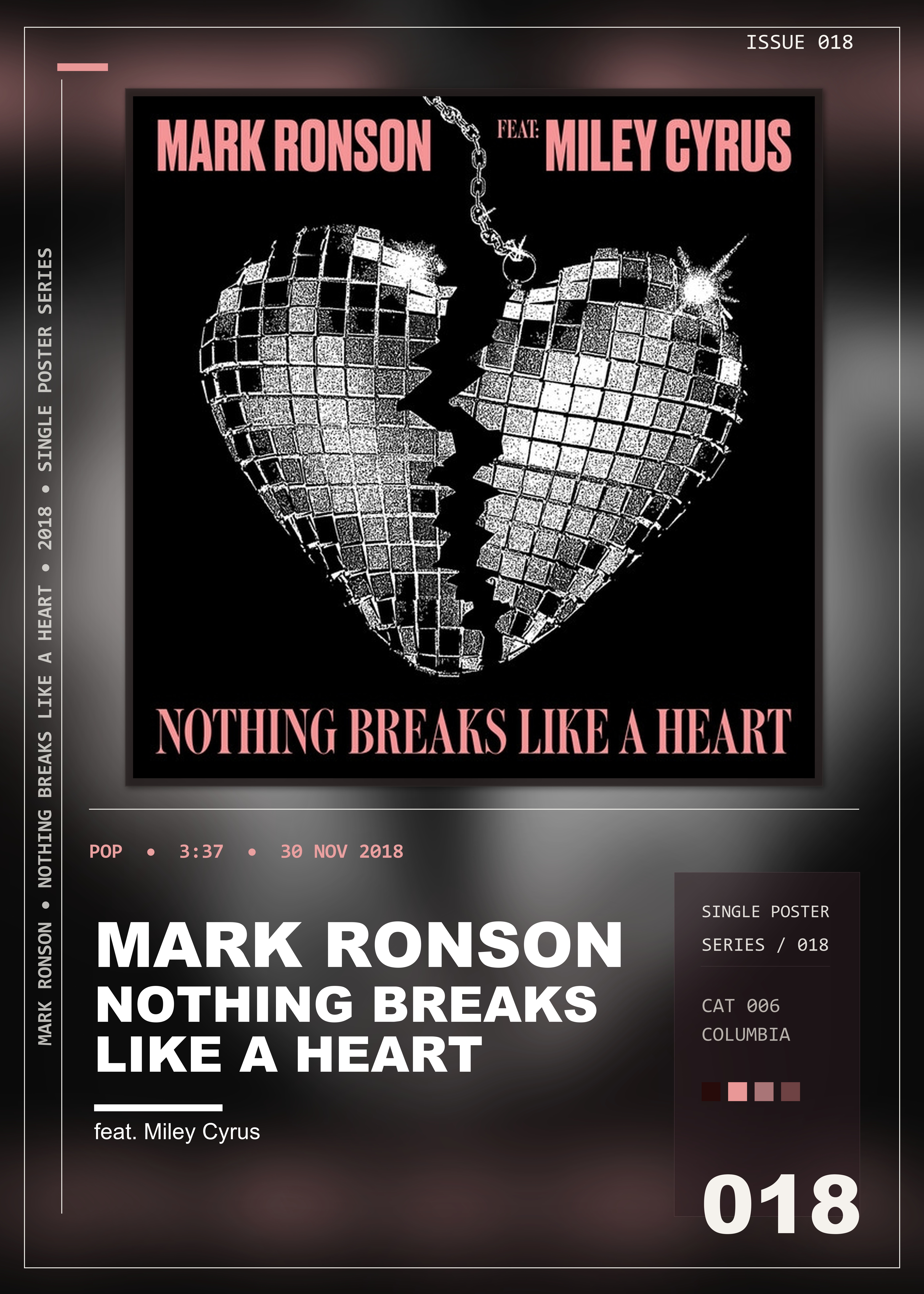 Music poster: Mark Ronson - Nothing Breaks Like a Heart feat Miley Cyrus